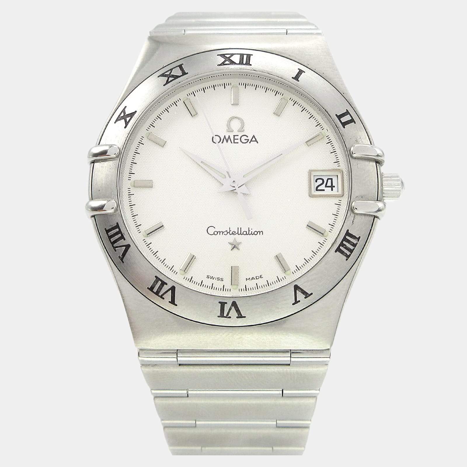 Pre Owned Omega Constellation Automatic Silver Stainless Steel Women's Wristwatch 33 mm