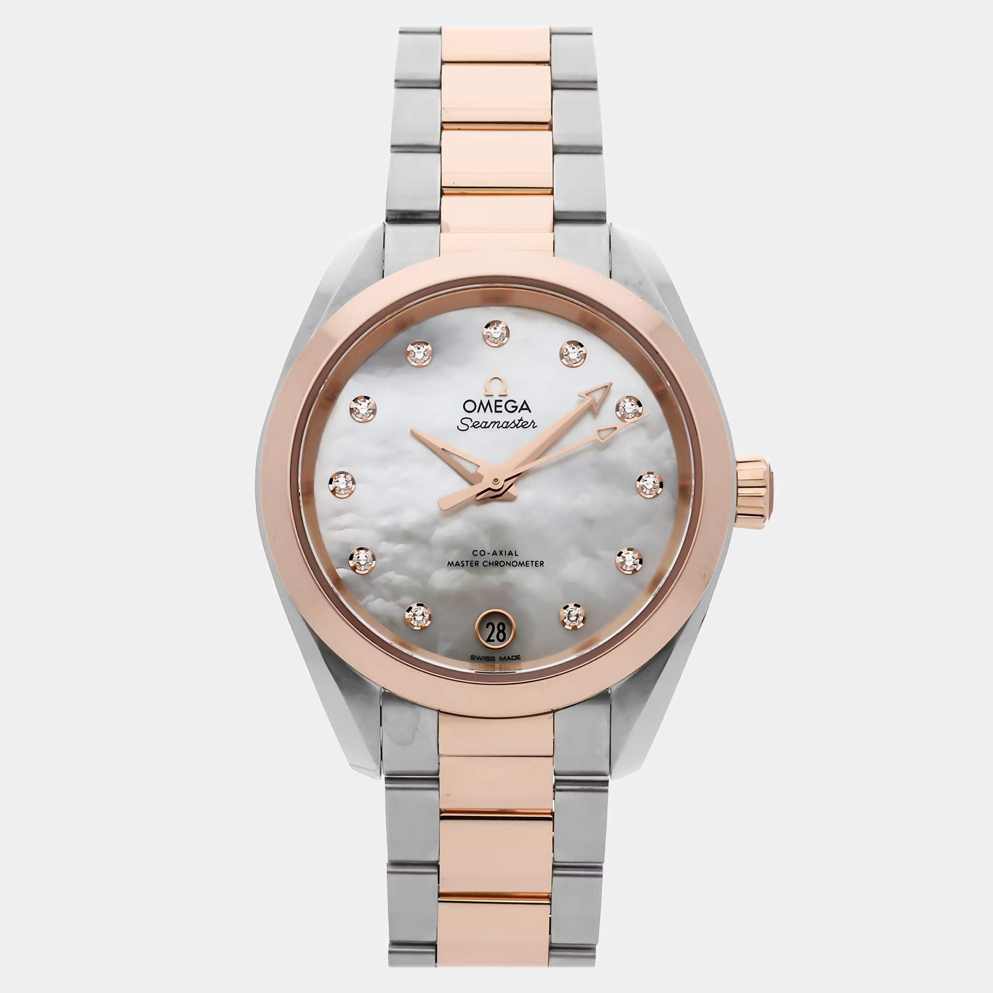 Pre Owned ساعة يد أوميجا سيماستر أكوا تيرا 150م 220.20.34.20.55.001 أوتوماتيك مستعملة 34 مم