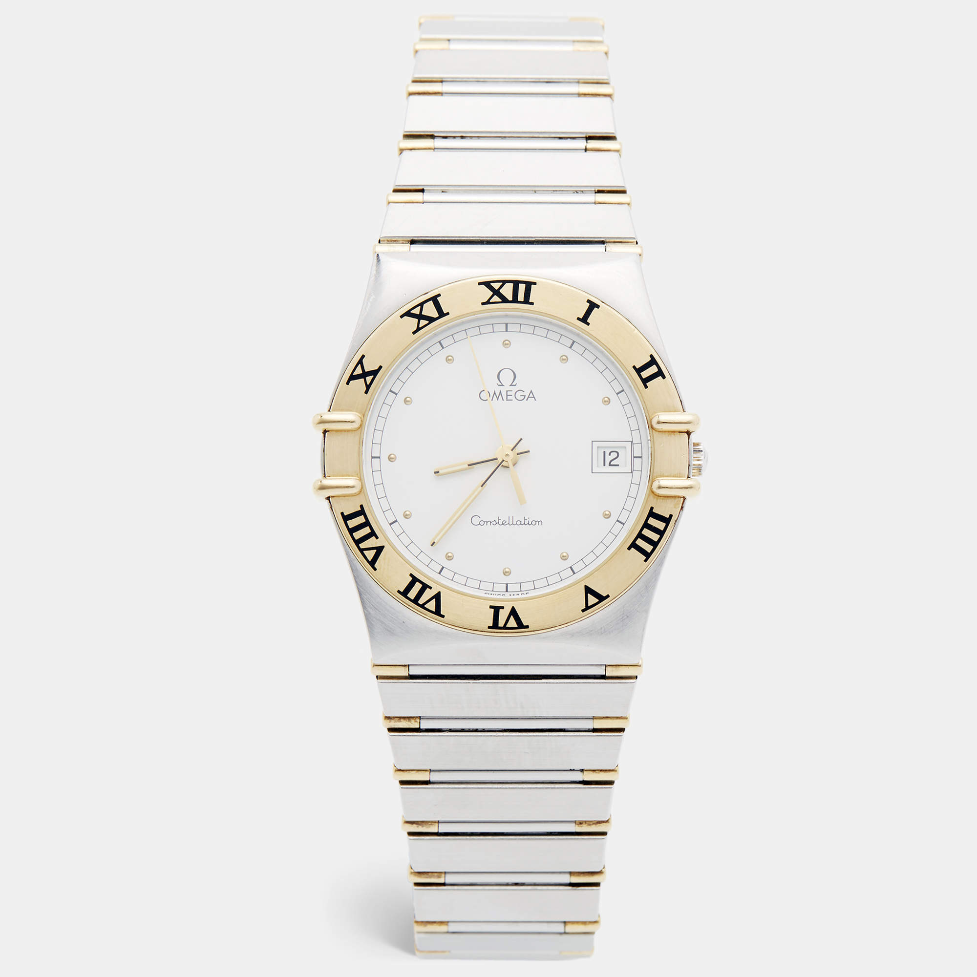 مملوكة مسبقًا ساعة يد نسائية أوميغا كونستليشن 396.1070.1/ 396.1080.1 ستانلس ستيل و ذهب أصفر عيار 18 مينا شامبين 32.50 مم