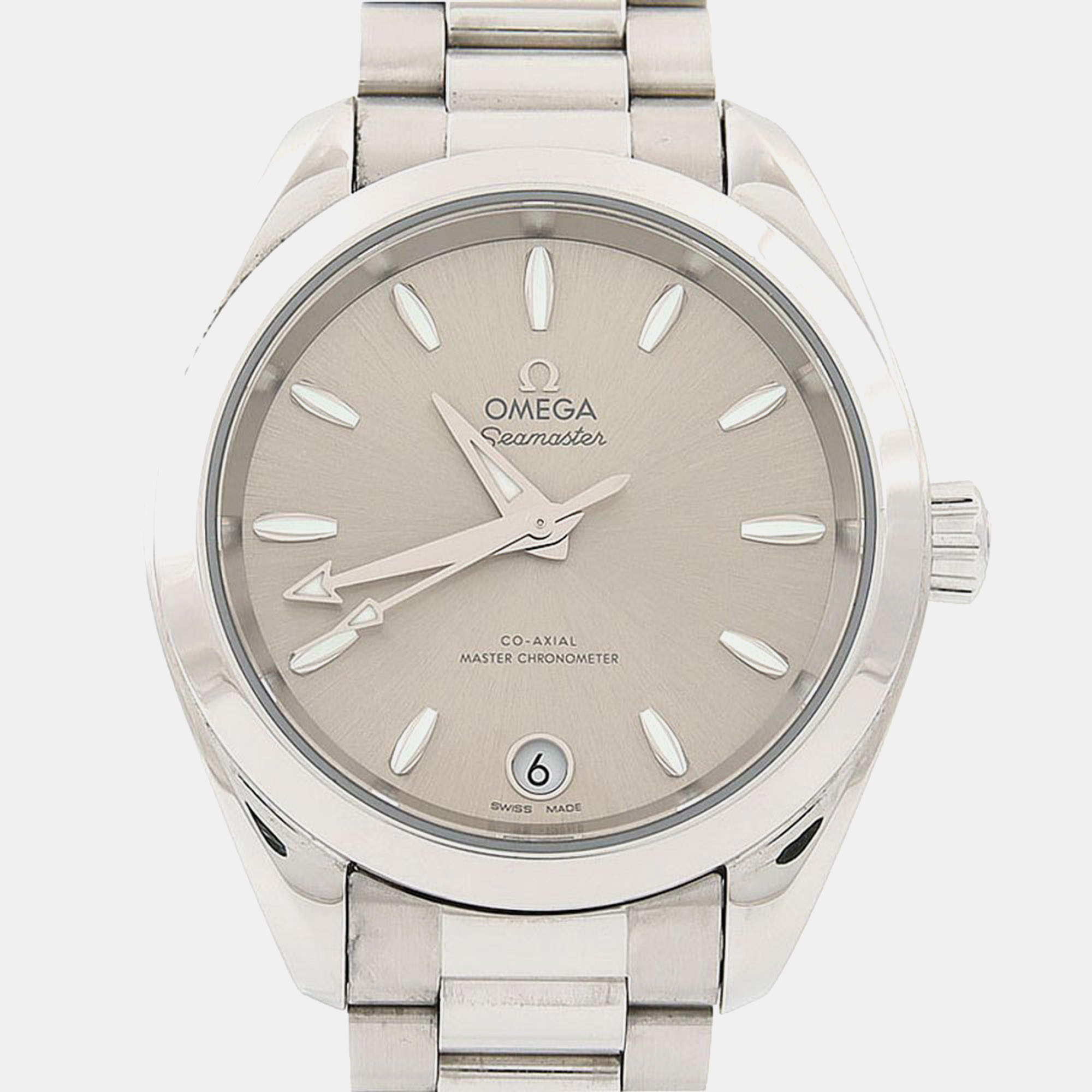 Pre Owned Omega Seamaster Aqua Terra 220.10.34 Sandstone Rose Gold Automatic Women's Watches 34mm