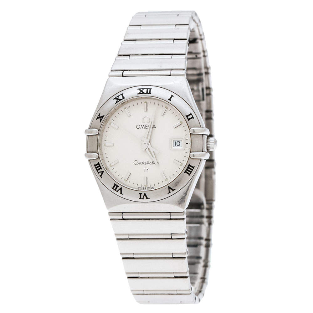 Pre Owned Omega Silver Stainless Steel Constellation 1582.30 Women's Wristwatch 27 MM