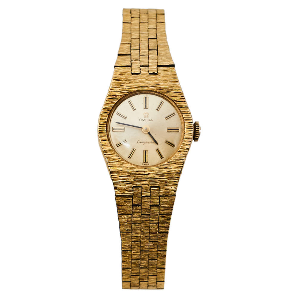 Pre Owned Omega Gold 18K Yellow Gold Ladymatic Vintage Women's Wristwatch 22MM
