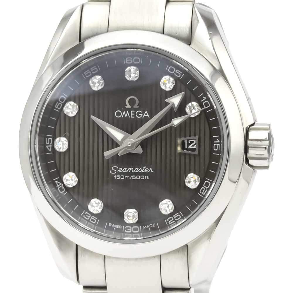 Omega Black Diamonds Stainless Steel Seamaster 231.10.30.61.56.001 Quartz Women's Wristwatch 30 MM