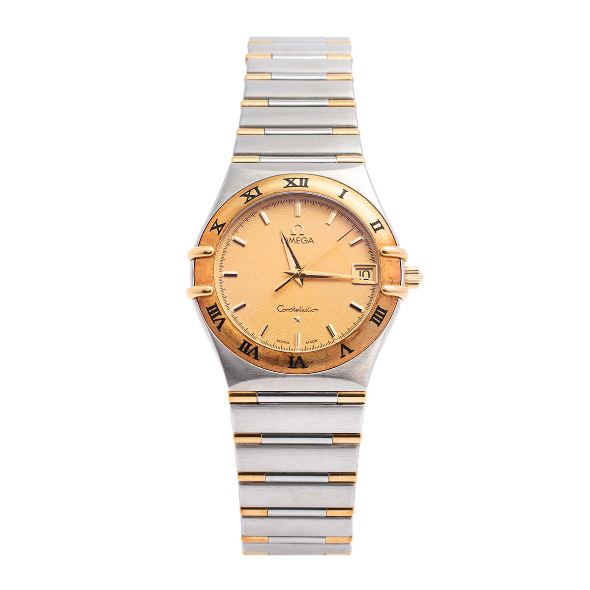 Omega 18K Yellow Gold & Stainless Steel Constellation 1212.10.00 Women's Wristwatch 33.5 mm
