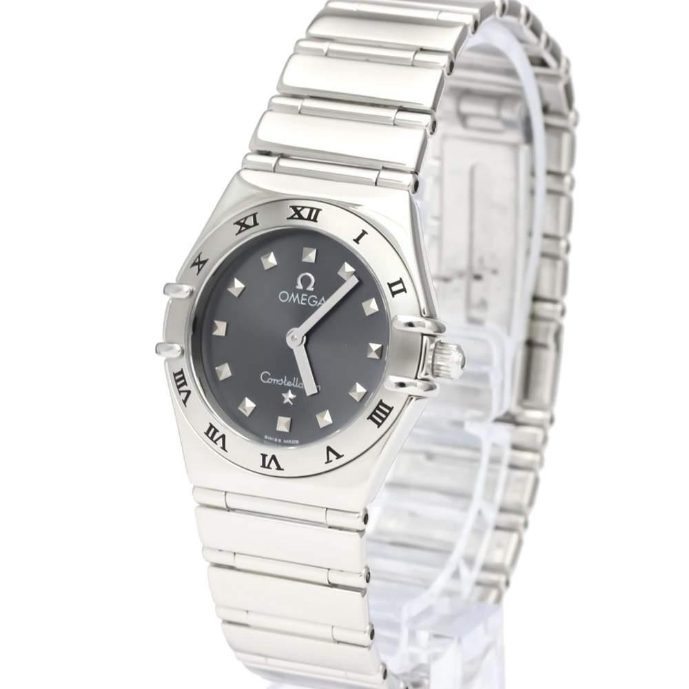 Pre Owned Omega Grey Stainless Steel Constellation My Choice Quartz 1561.51 Women's Wristwatch 22 MM