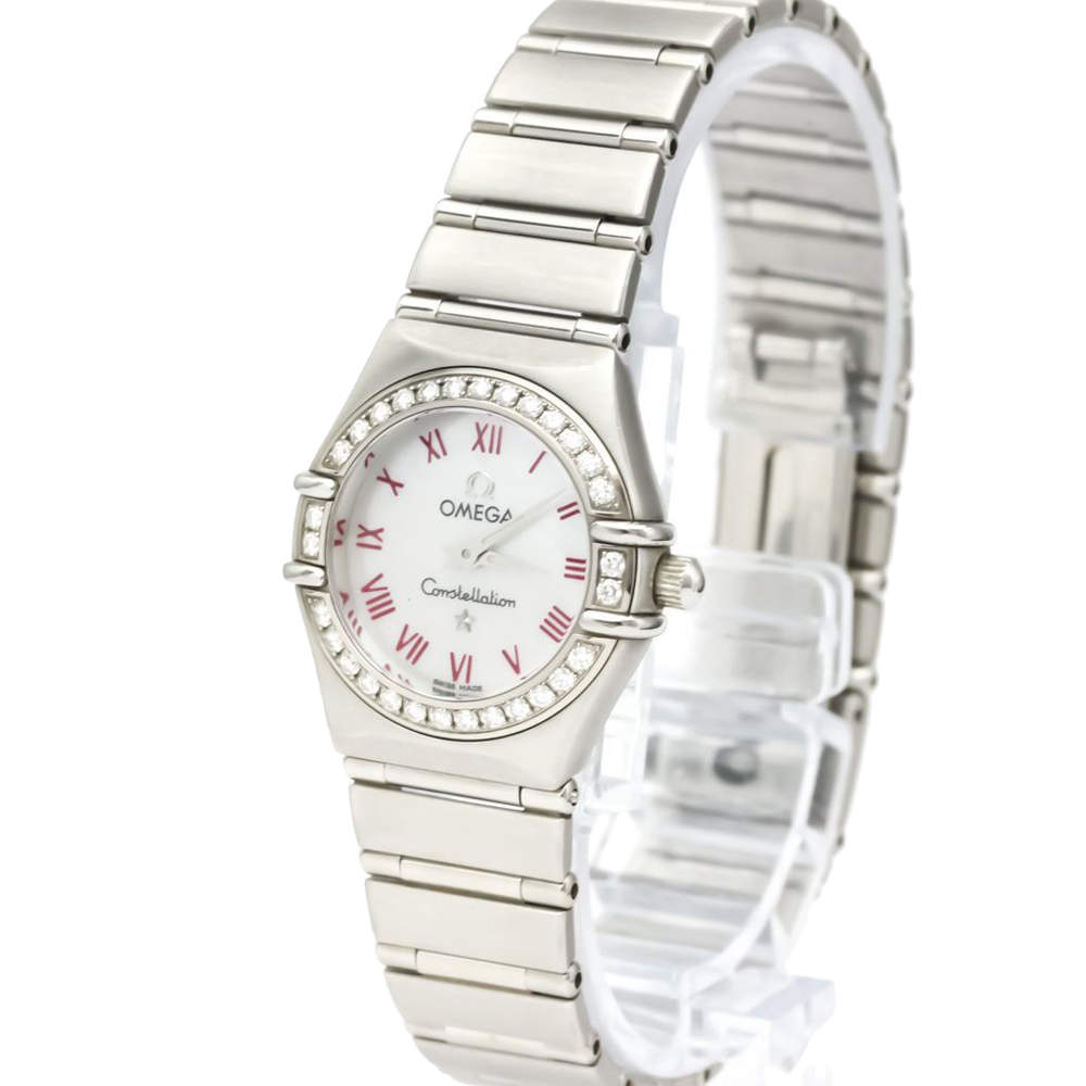 Pre Owned Omega MOP Stainless Steel Constellation Quartz 1466.63 Women's Wristwatch 22 MM