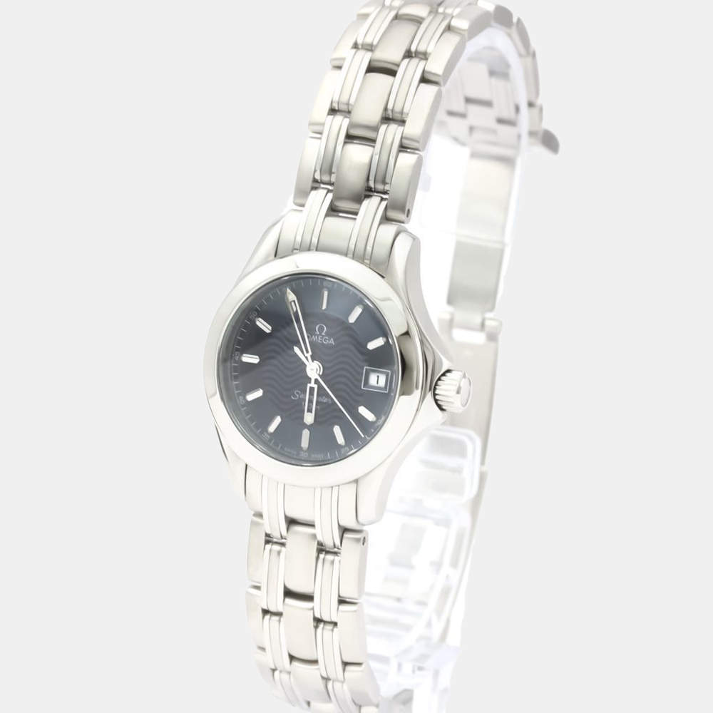 Omega Blue Stainless Steel Seamaster 120M 2581.81 Women's Wristwatch 26 MM
