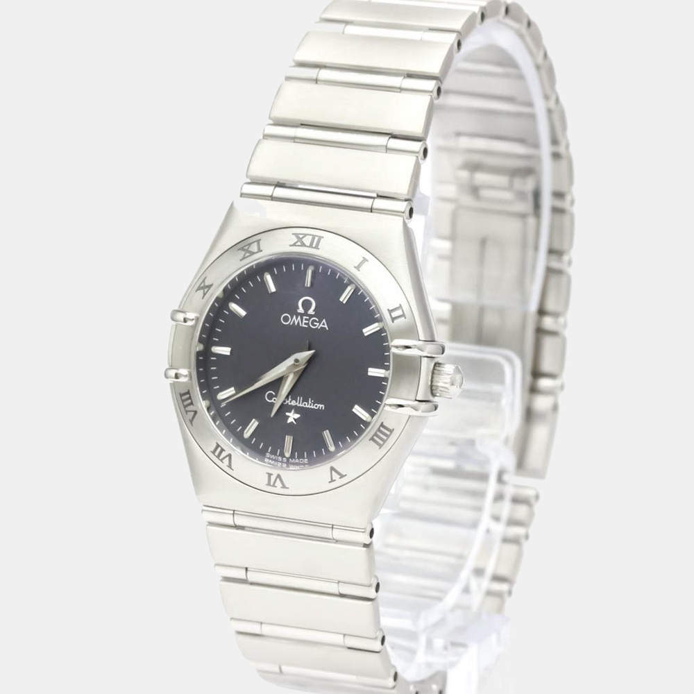 Omega Grey Stainless Steel Constellation Quartz 1572.40 Women's Wristwatch 25 mm