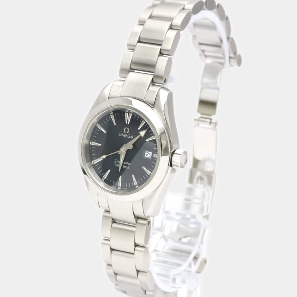 Omega Blue Stainless Steel Seamaster Aqua Terra 2577.80 Quartz Women's Wristwatch 29 mm