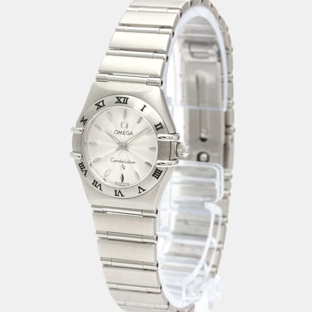 Pre Owned Omega Silver Stainless Steel Constellation 1562.31 Quartz Women's Wristwatch 22 mm