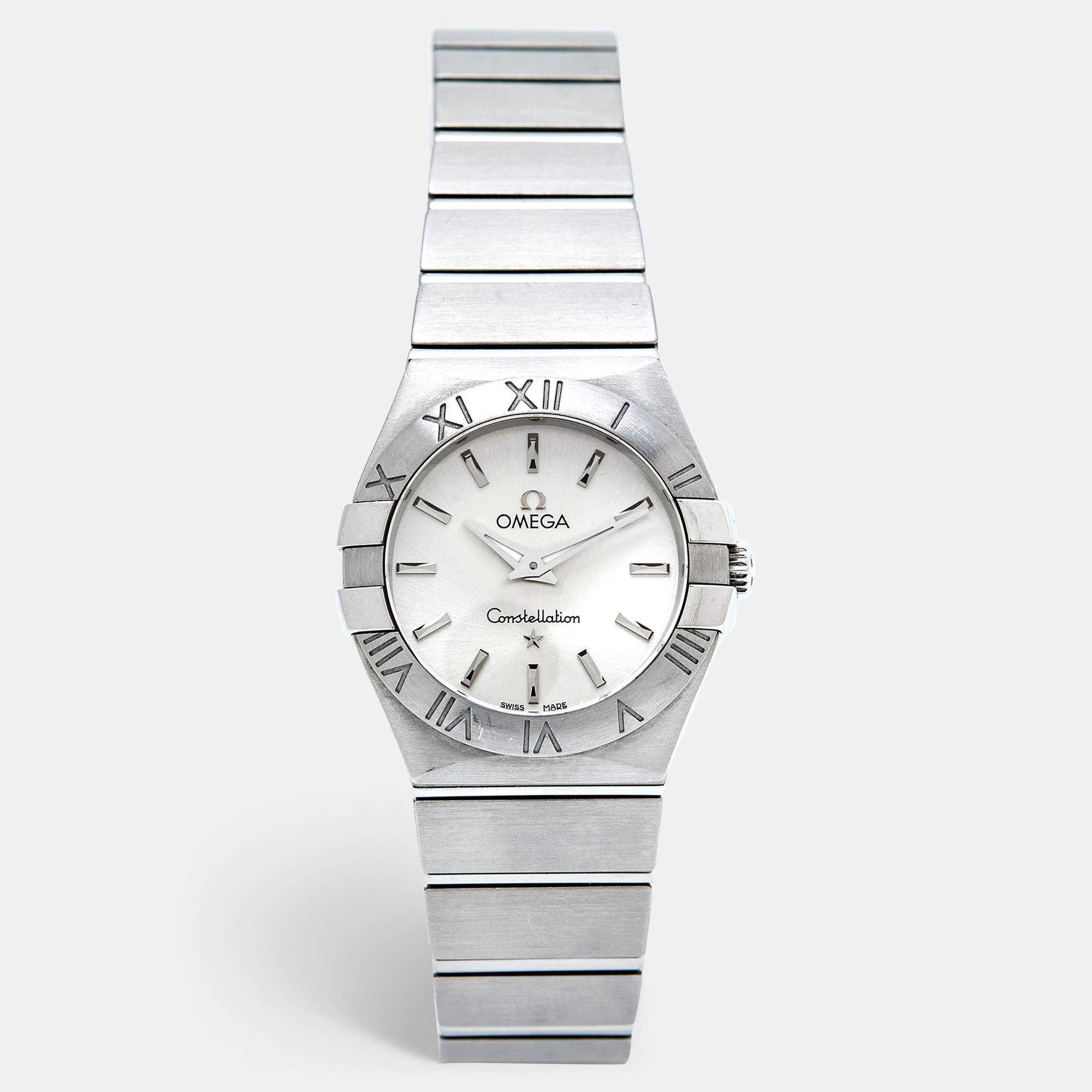Pre Owned Omega Silver Stainless Steel Constellation 123.10.27.60.02.001 Women's Wristwatch 27 mm