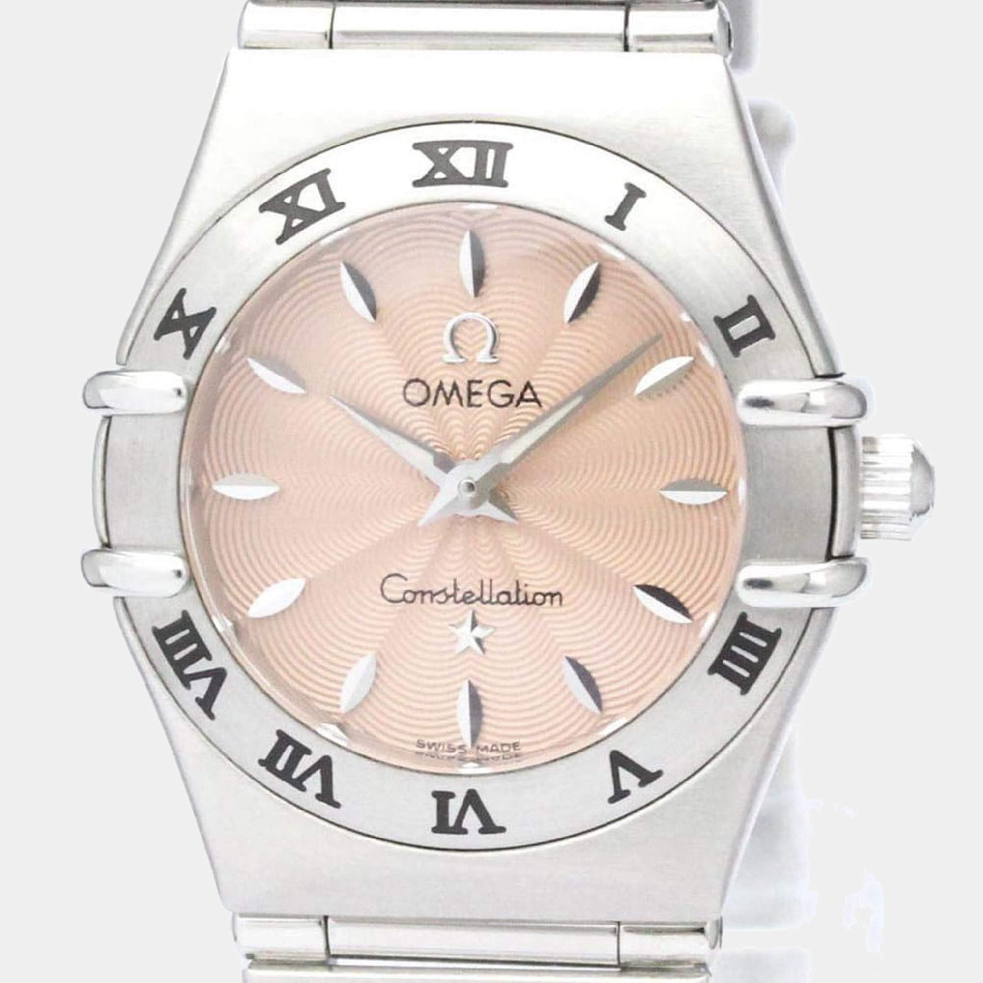 Omega Pink Stainless Steel Constellation 1562.62 Women's Wristwatch 22 mm