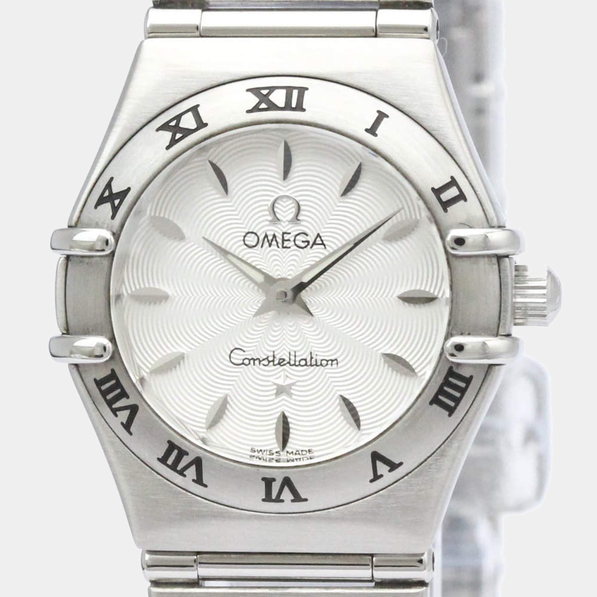 Omega Silver Stainless Steel Constellation 1562.31 Quartz Women's Wristwatch 22 mm