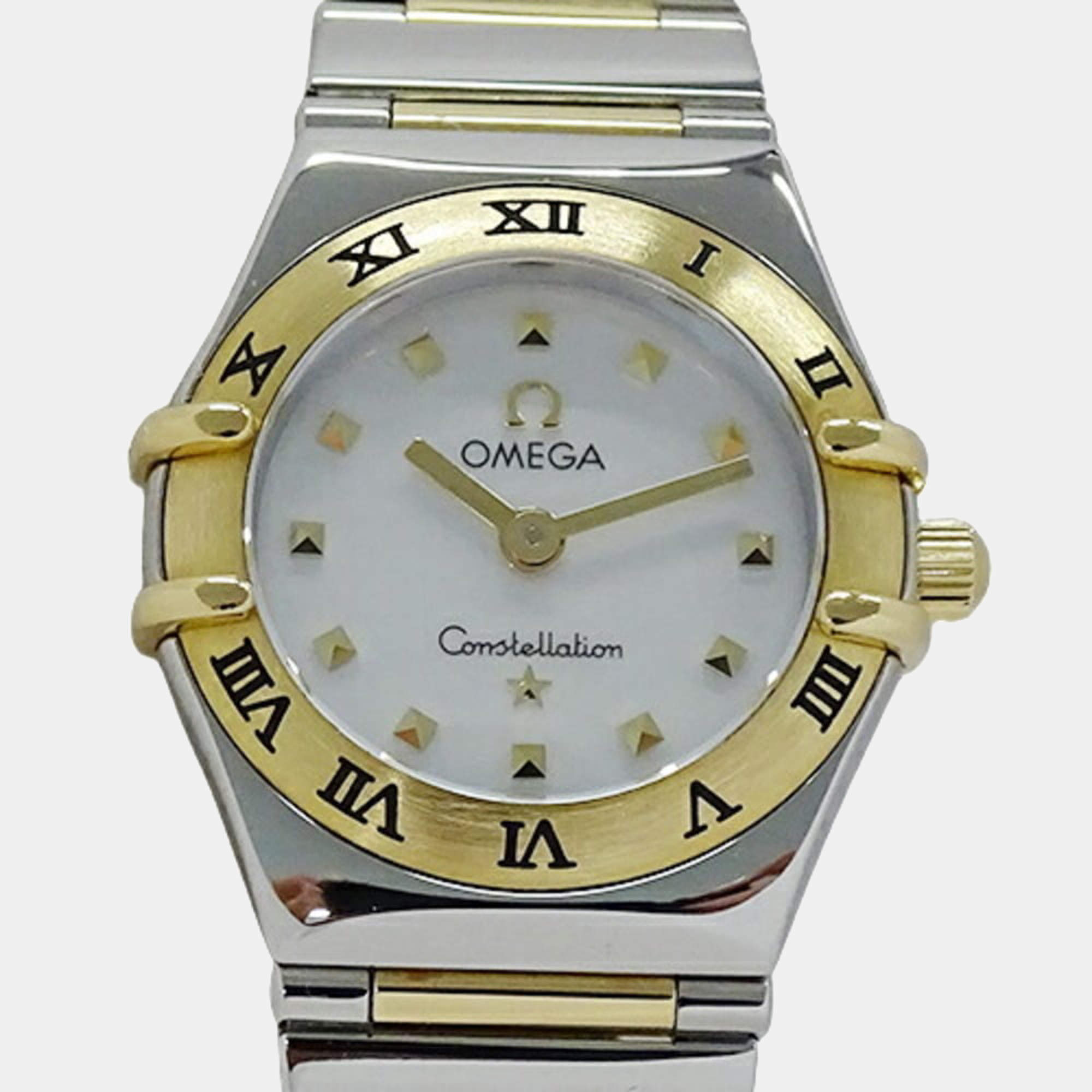 Omega MOP 18K Yellow Gold And Stainless Steel Constellation 1361.71 Women's Wristwatch 23 mm