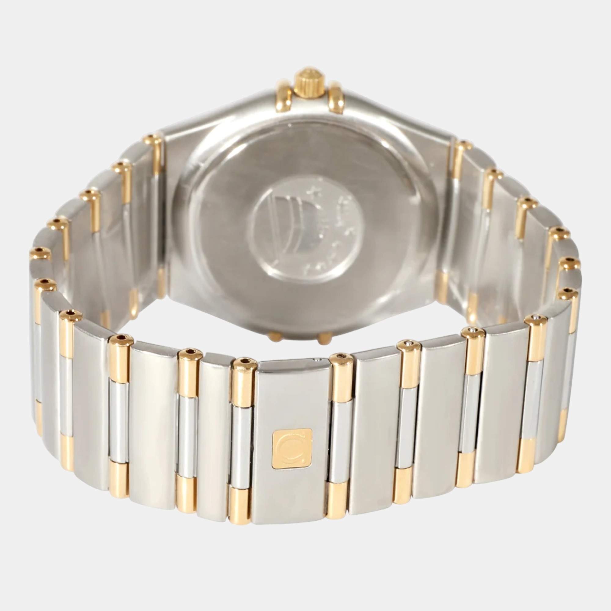 Omega White 18K Yellow Gold And Stainless Steel Constellation