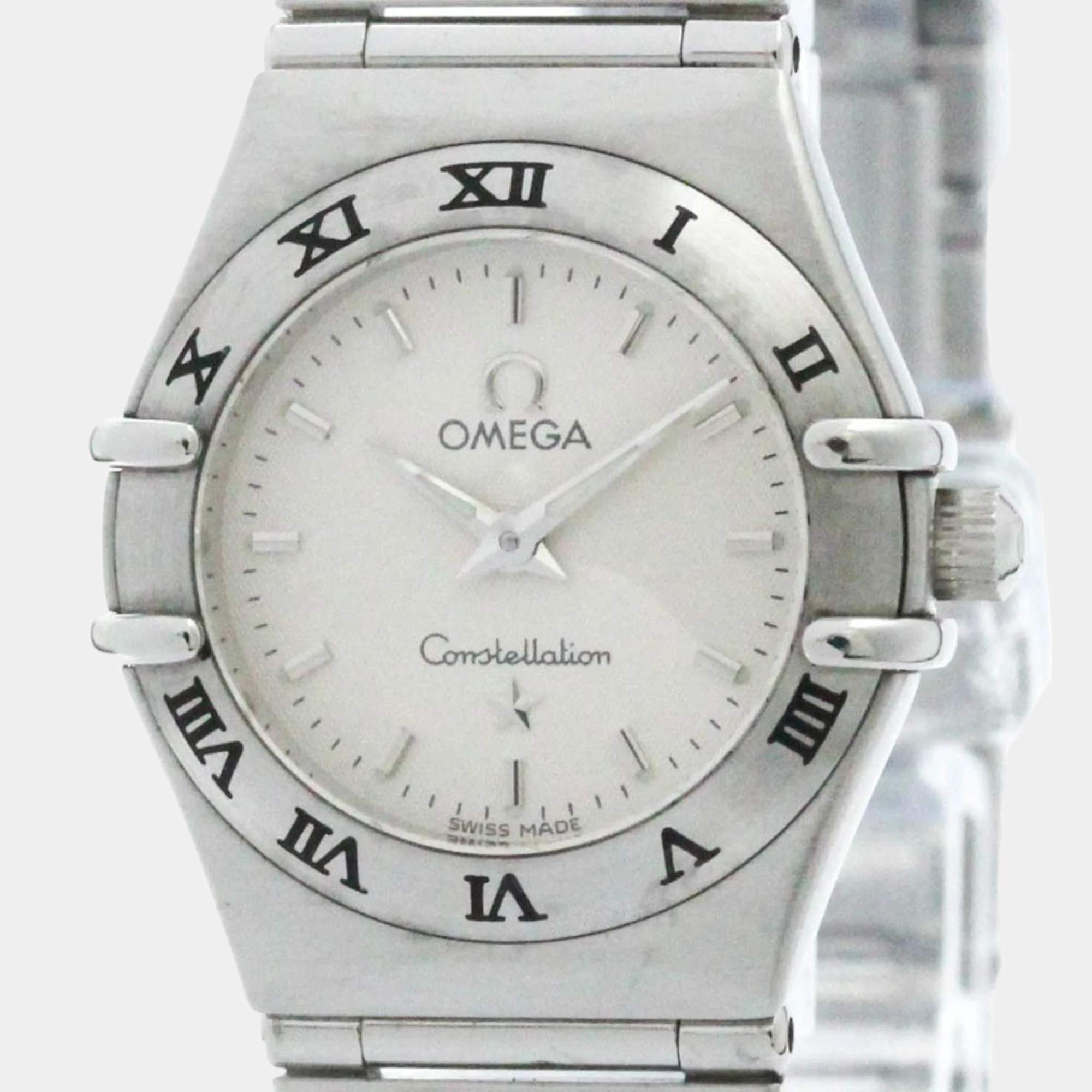 Omega Silver Stainless Steel Constellation 1562.30 Quartz Women's Wristwatch 22 mm