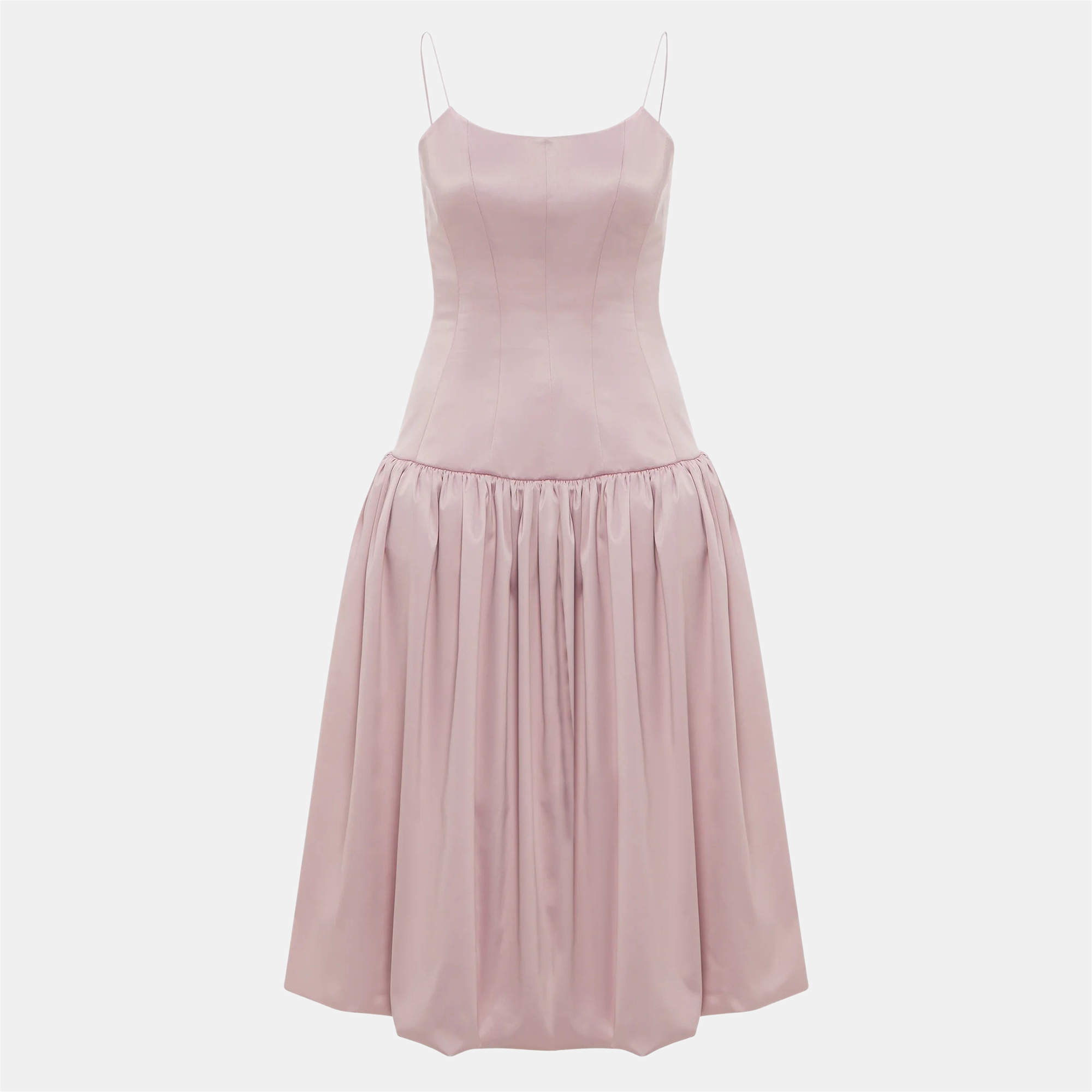 Pre Owned Onori Pink Corset Drop-Waist Satin Aria Dress S