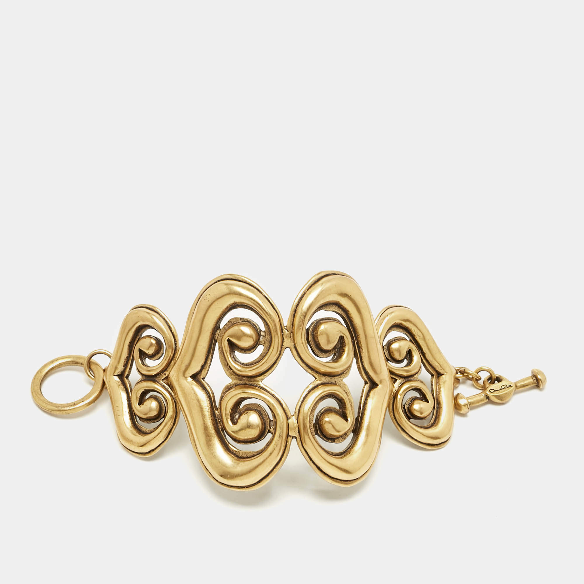 Pre Owned Oscar de la Renta Gold Tone Bracelet