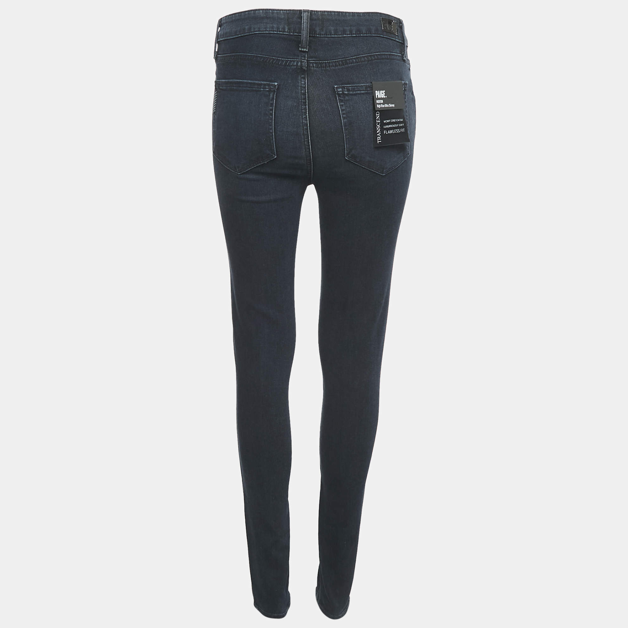 Paige Black Denim Ultra Skinny Distressed Verdugo Jeans M