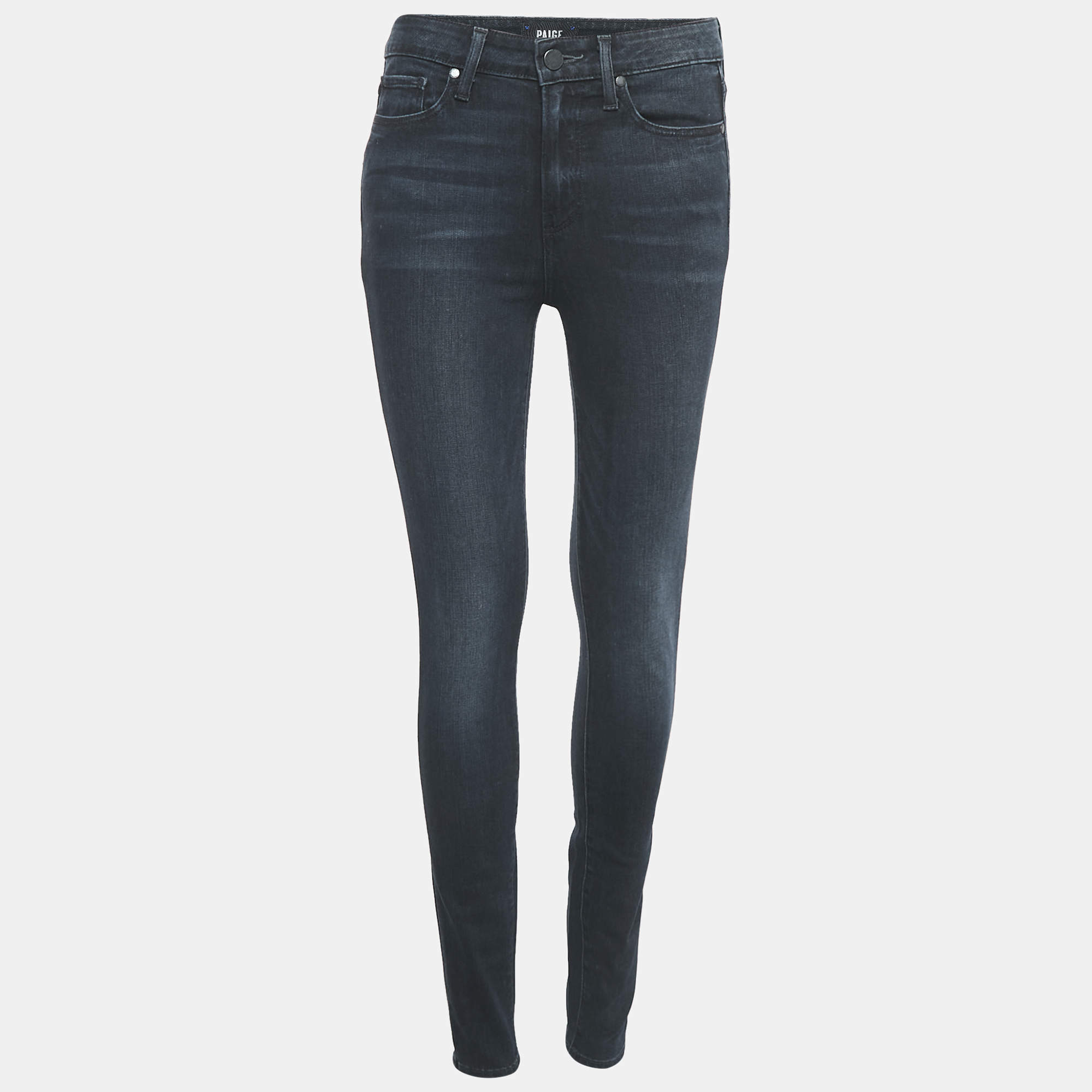Pre Owned Paige Navy Blue Denim Hoxton Ultra Skinny Jeans M Waist 28"