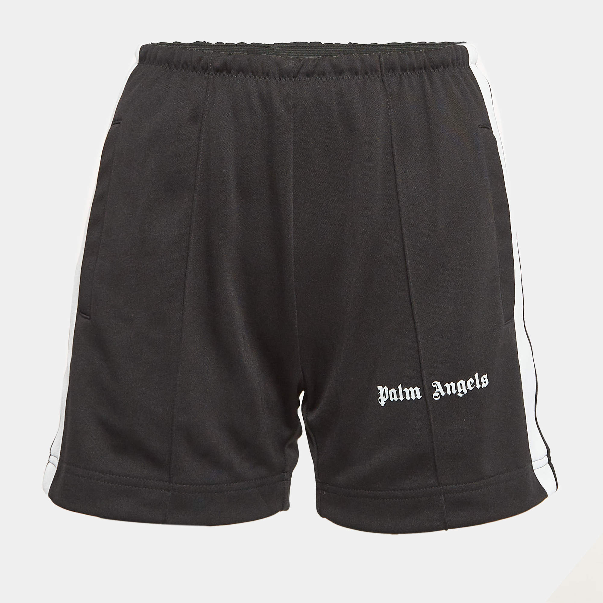 Pre Owned Palm Angels Black Side-Strip Jersey Short XS