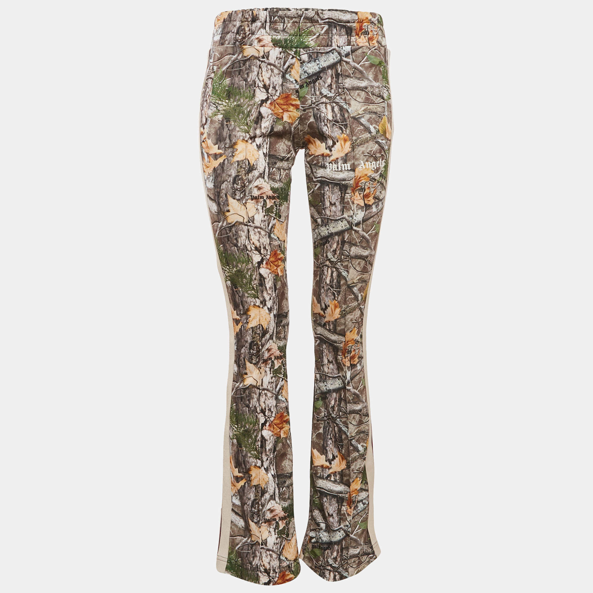 Palm Angels Multicolor Woodland Camo Print Jersey Track Pants XS 