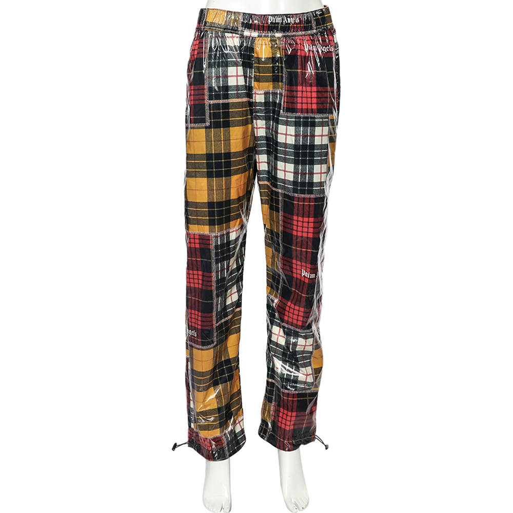 Palm Angels Multicolored Checkered Synthetic Pants S