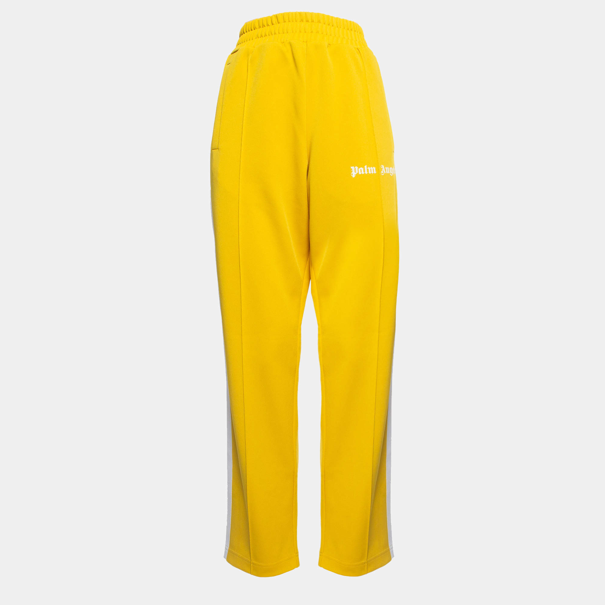 Palm Angels Yellow Synthetic Track Pants L