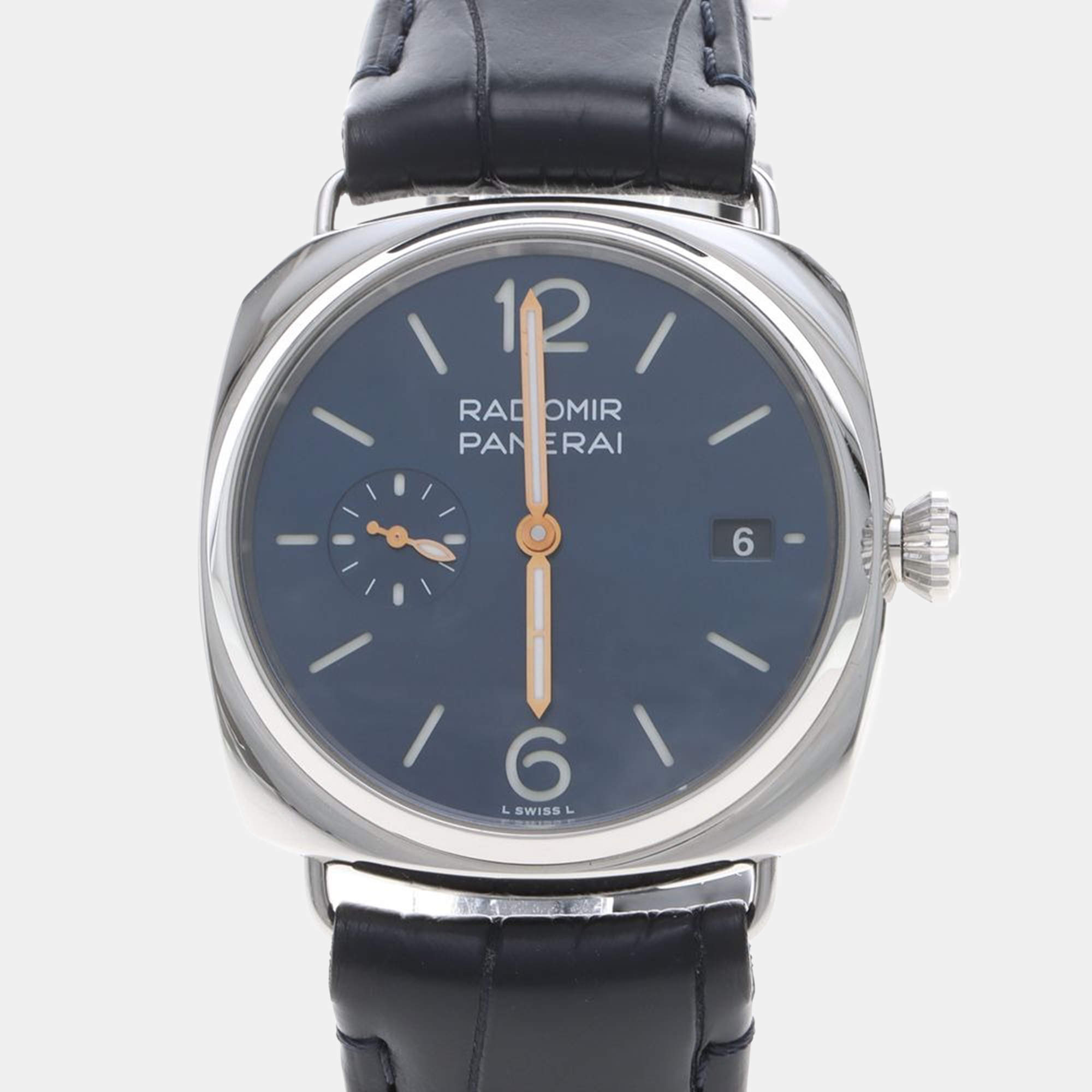 Pre Owned Panerai Radiomir PAM01293 Automatic Blue Stainless Steel Men's Wristwatch 45mm