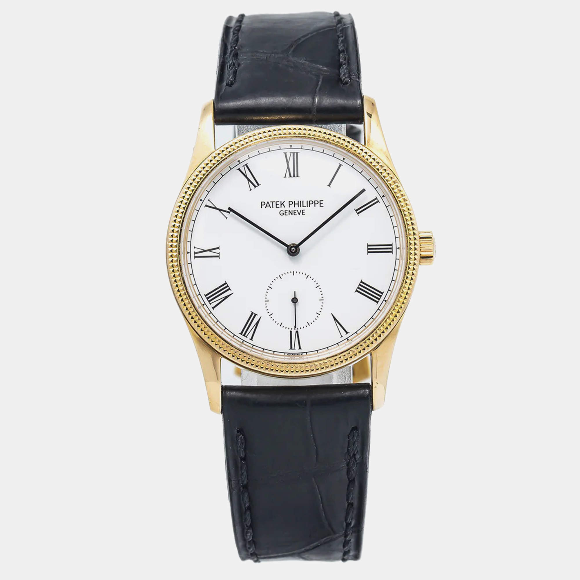 Patek Philippe White Yellow Gold Calatrava 3796J Manual Winding Women's Wristwatch 31mm