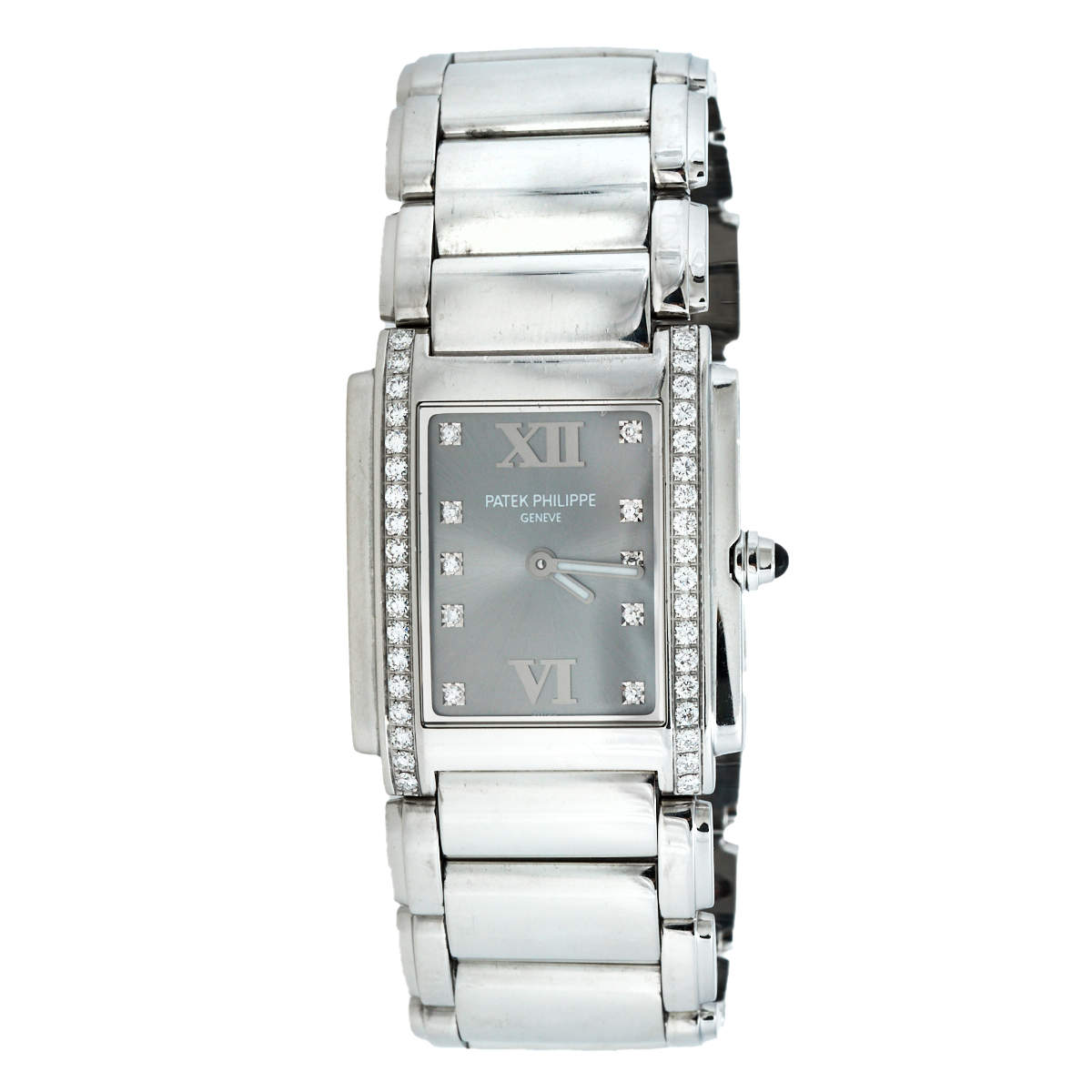Patek Philippe Grey Stainless Steel Diamond Twenty-4 4910/10A-010 Women's Wristwatch 25 mm