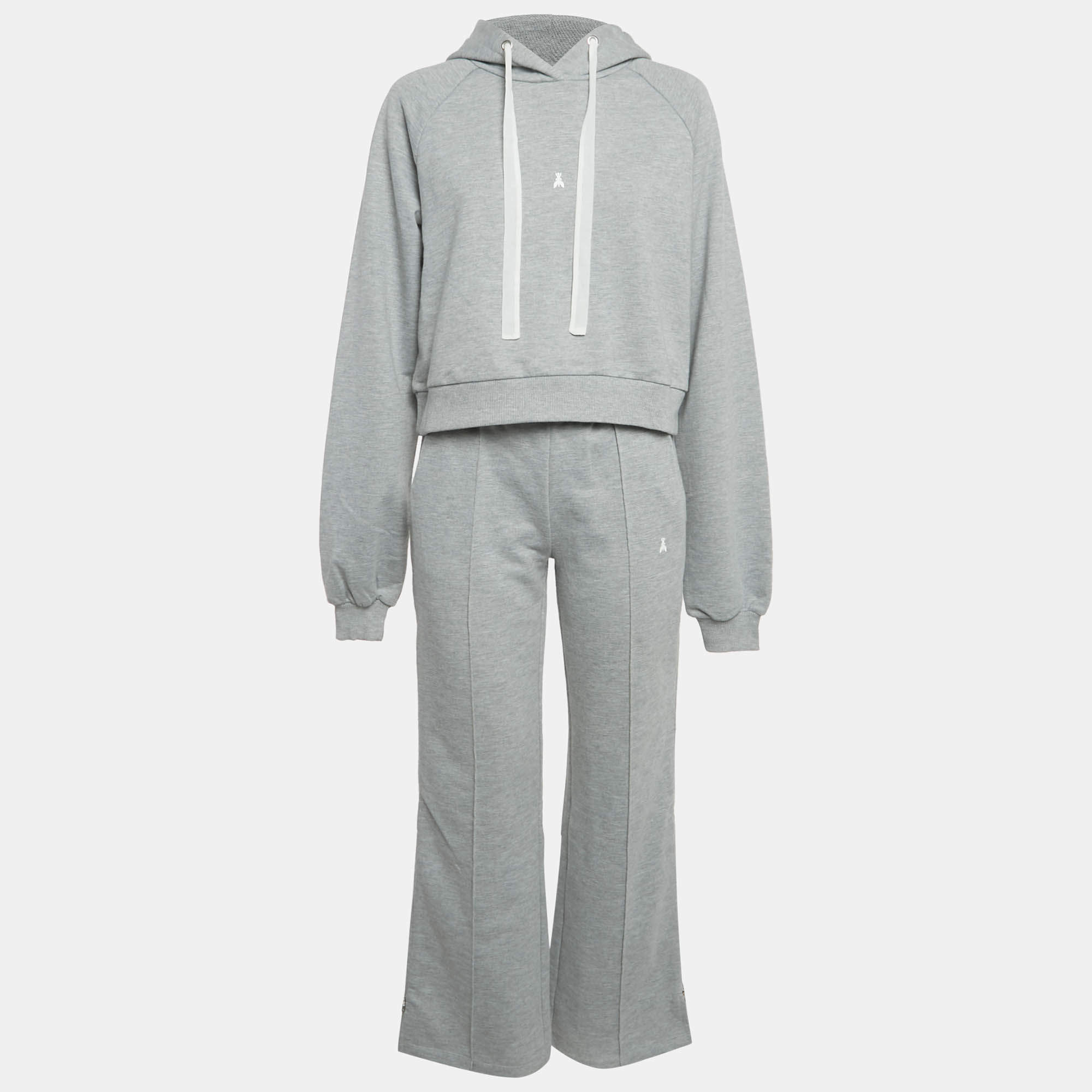 مملوكة مسبقًا Patrizia Pepe Grey Logo Embossed Knit Set XS