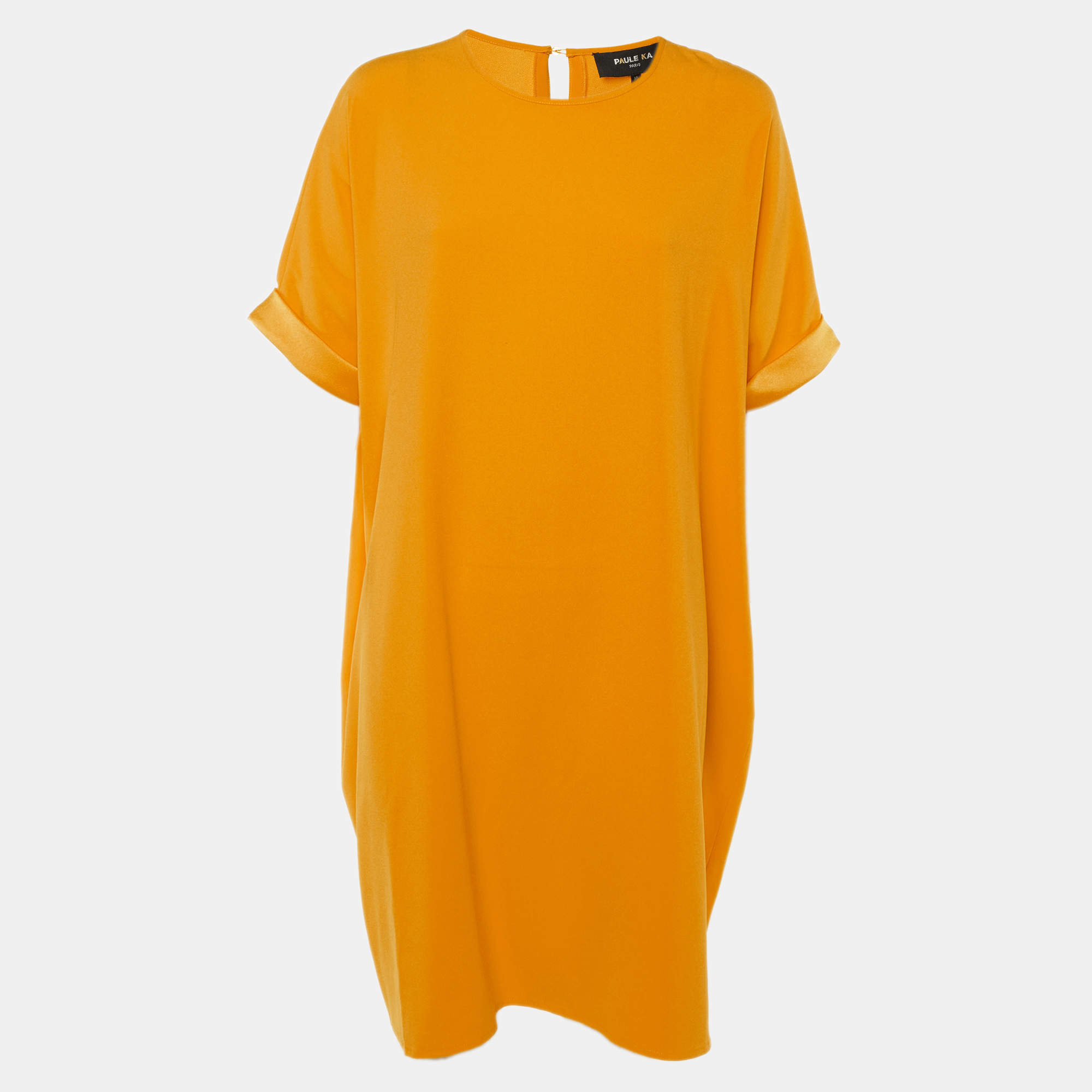 Pre Owned Paule Ka Orange Crepe Shift Dress M