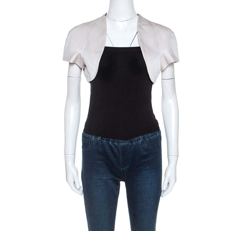 Paule Ka Cream Ottoman Open Front Bolero L