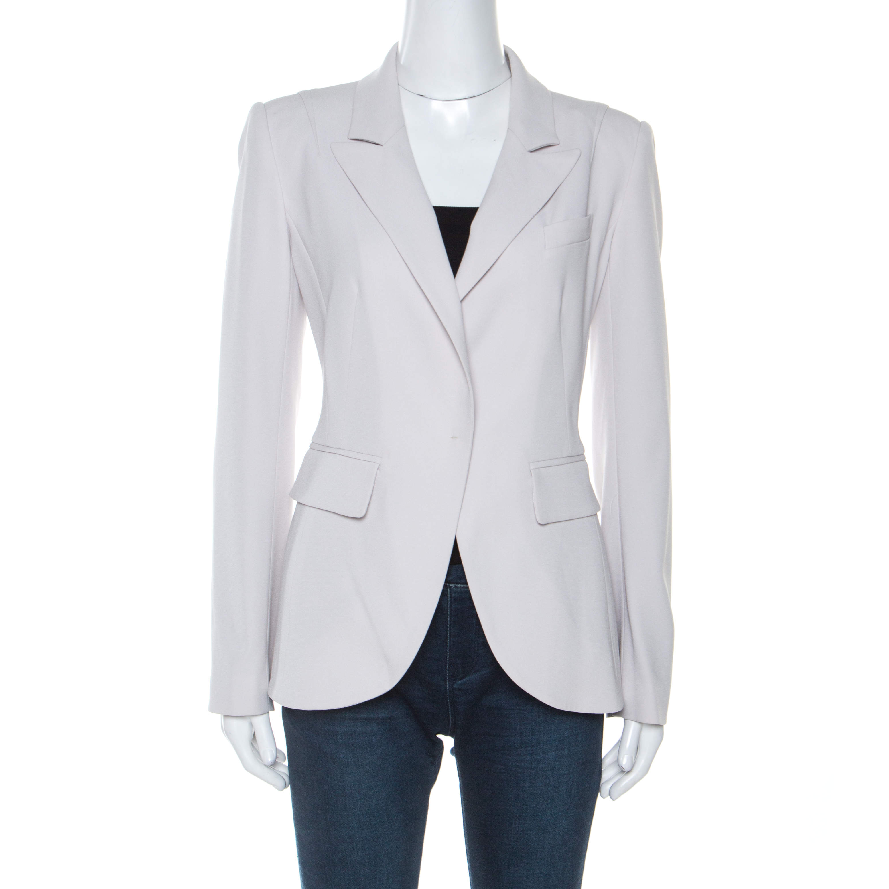 Paule Ka Beige Crepe Blazer L