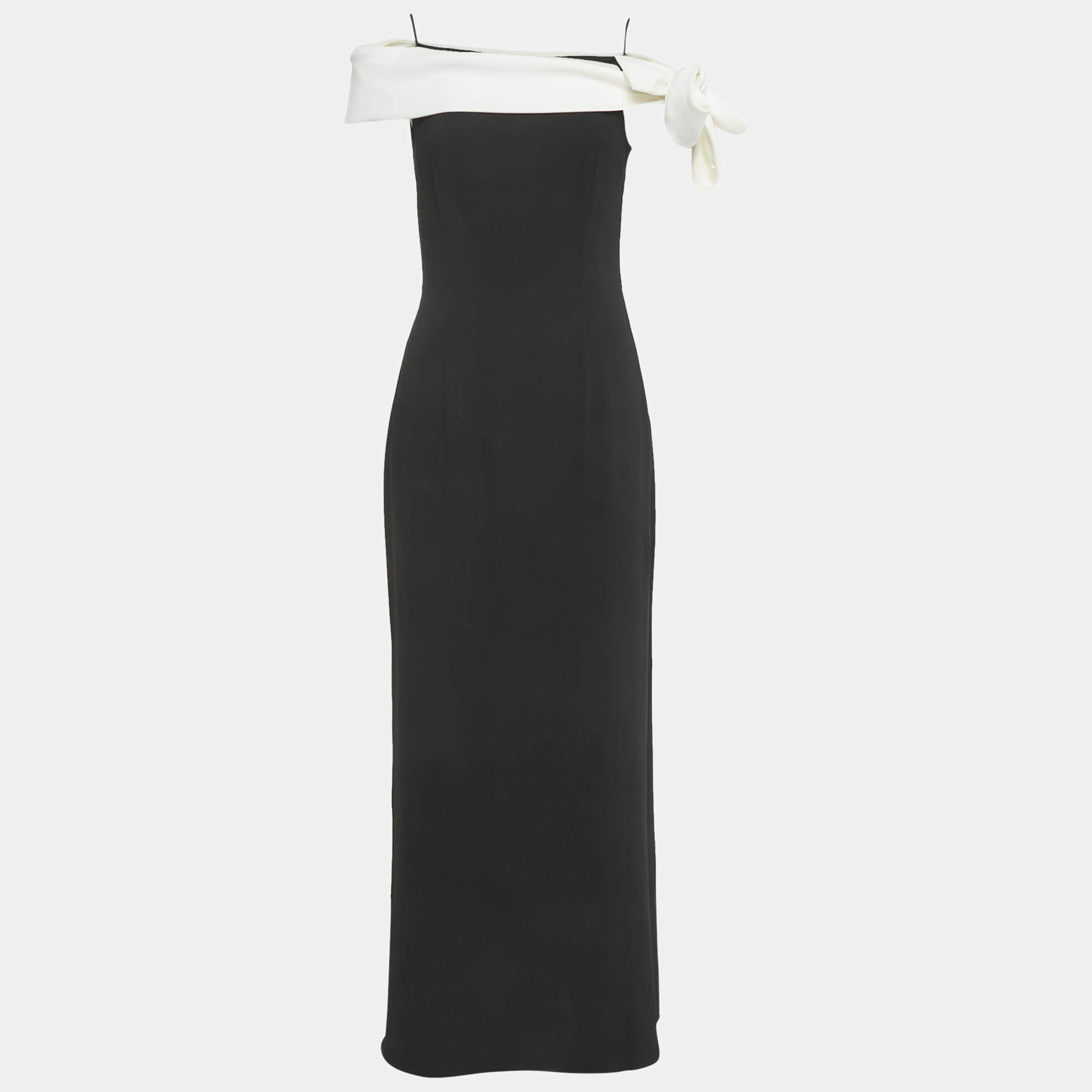 Pre Owned Paule Ka Black Sateen Cut-Out Maxi Dress M