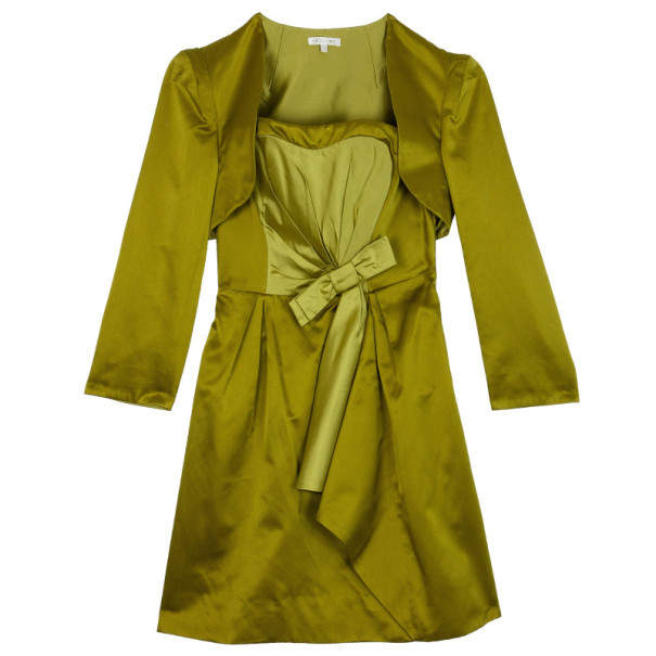 Pre Owned Paule Ka Yellow Bolero & Dress Set L