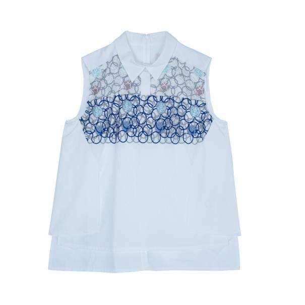 Pre Owned Peter Pilotto White Sleeveless Blouse S