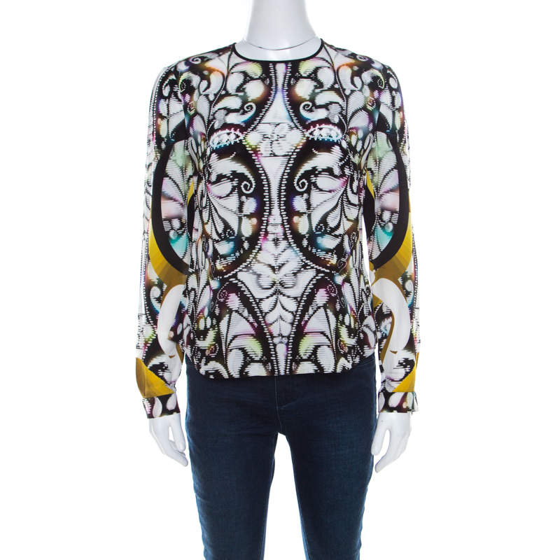 Peter Pilotto Multicolor Paisley Print Silk Long Sleeve Blouse S