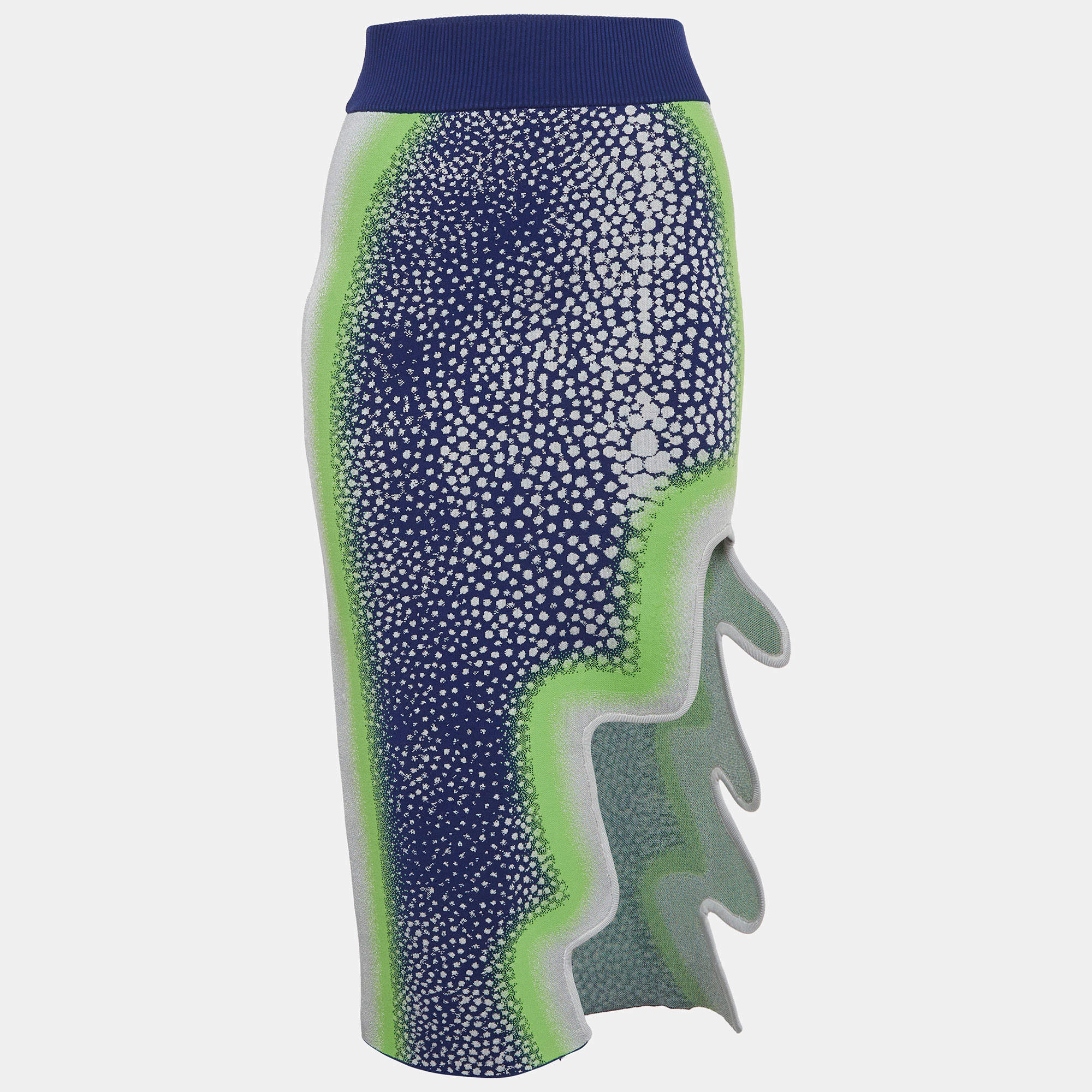Pre Owned PH5 Blue/Green Stretch Knit Holly Pencil Skirt XS