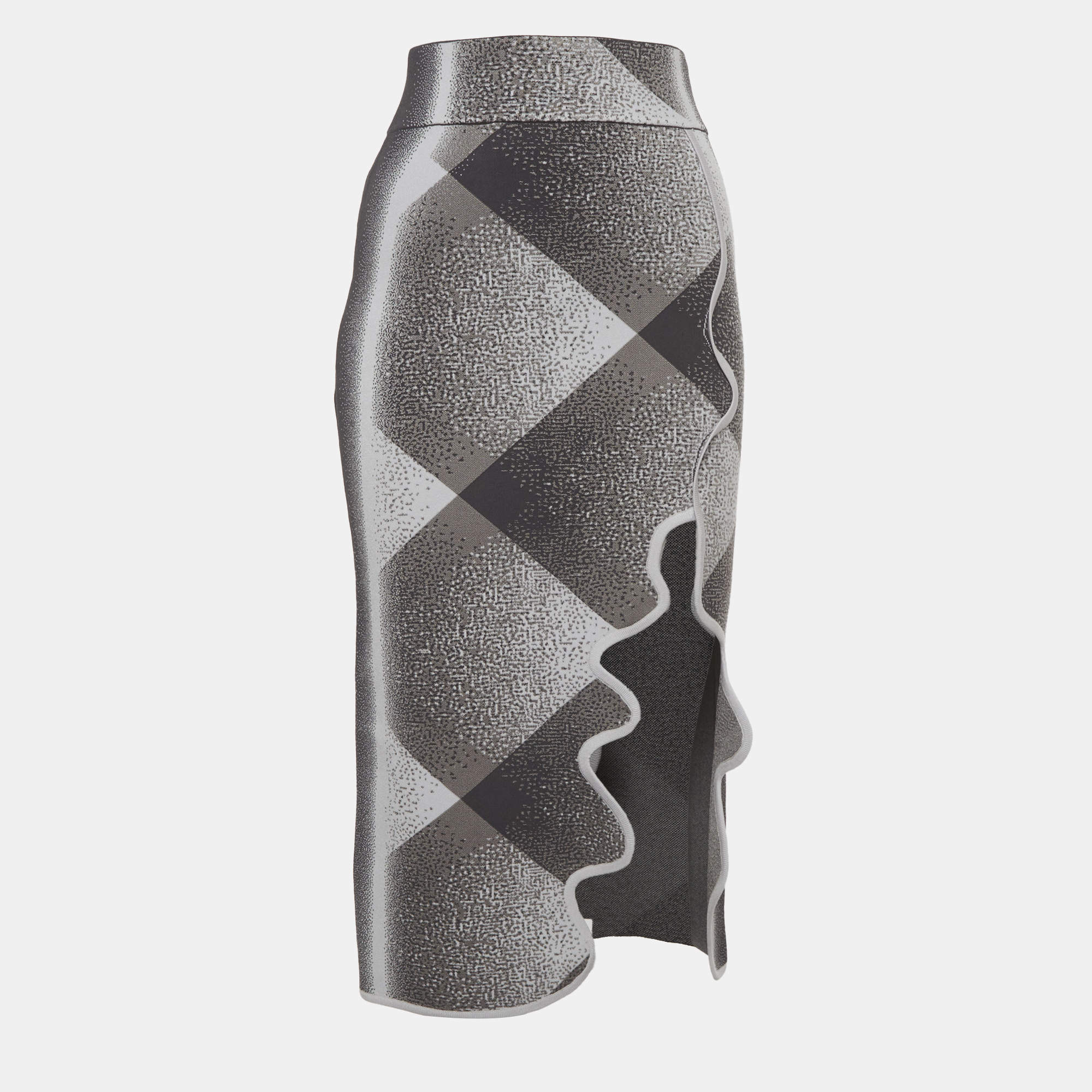 Pre Owned PH5 Grey Jersey Plaid Holly Midi Skirt XS