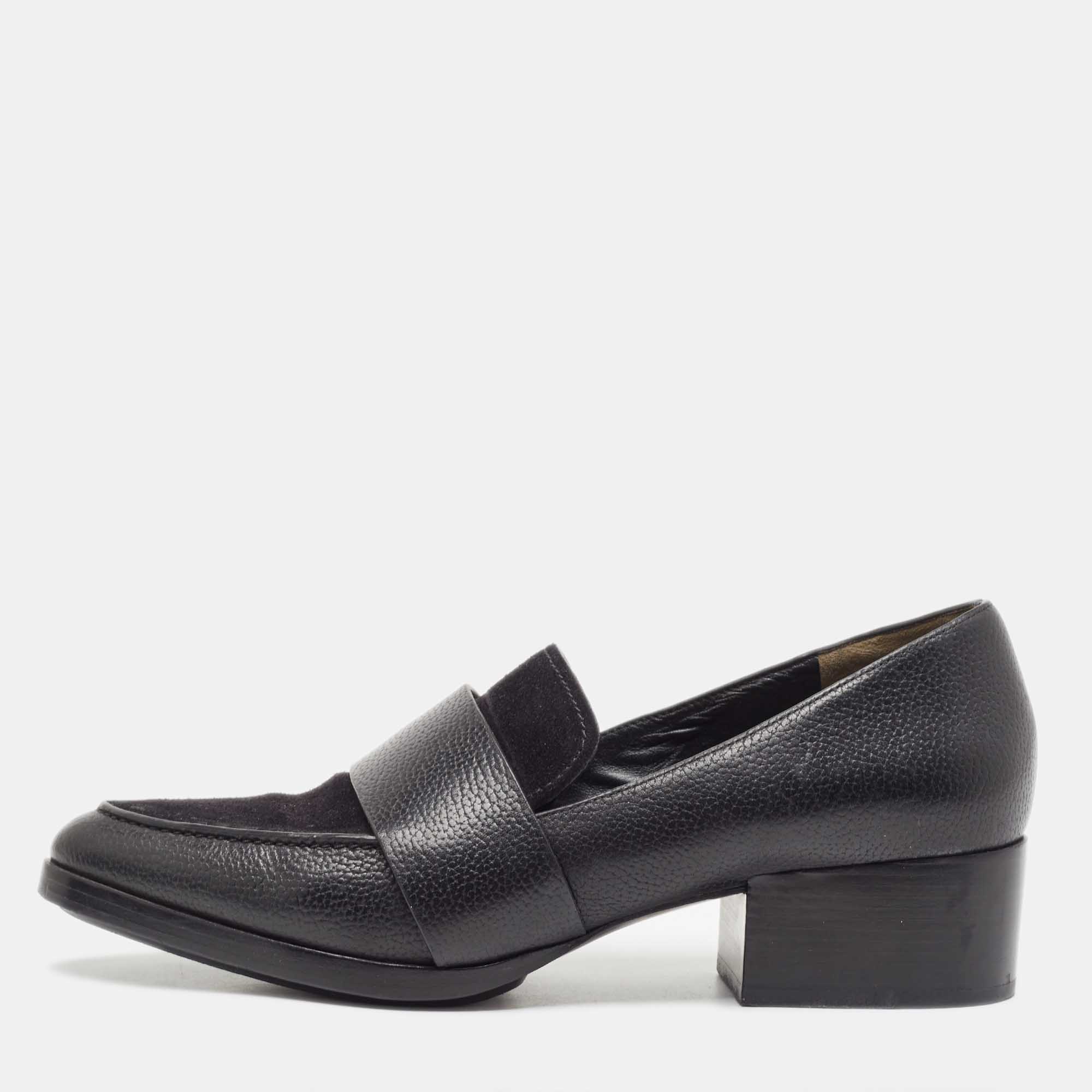 Philipp Plein Black Suede and Leather Loafers Size 40
