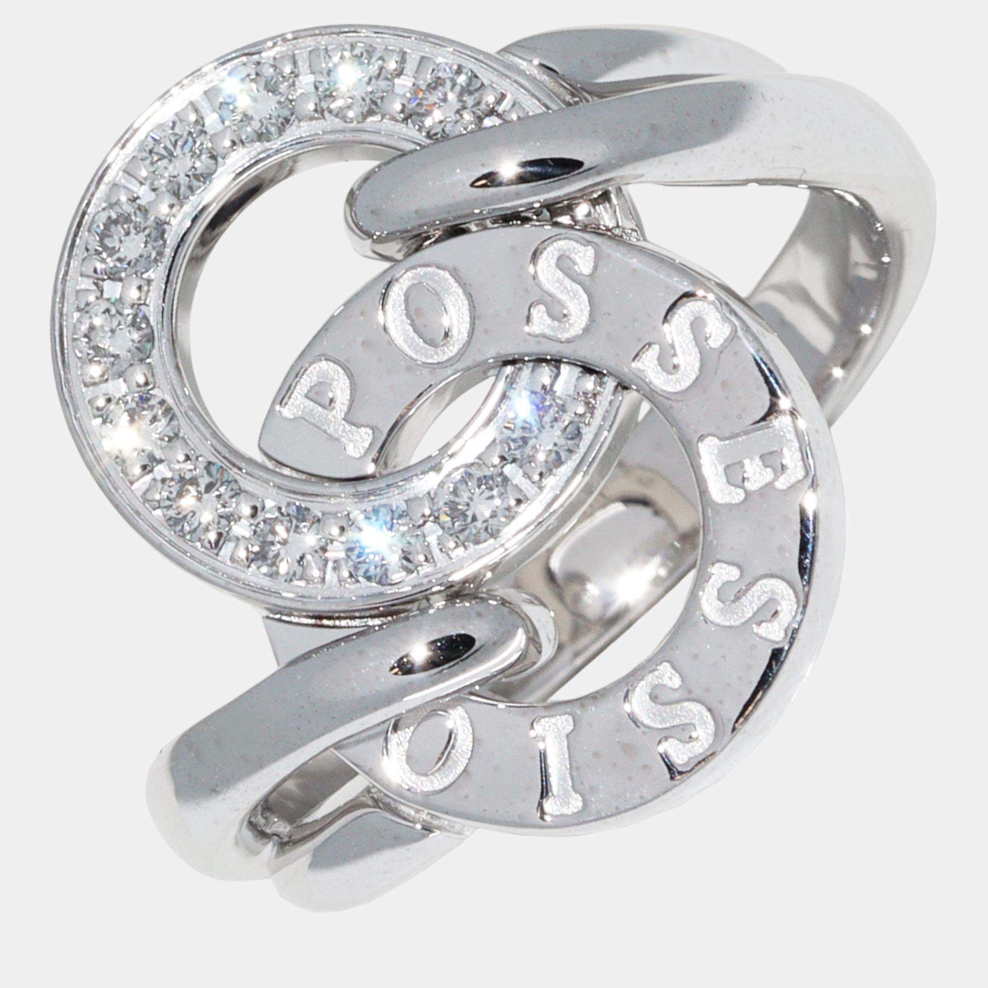 Piaget 18K White Gold and Diamond Possession Band Ring EU 52