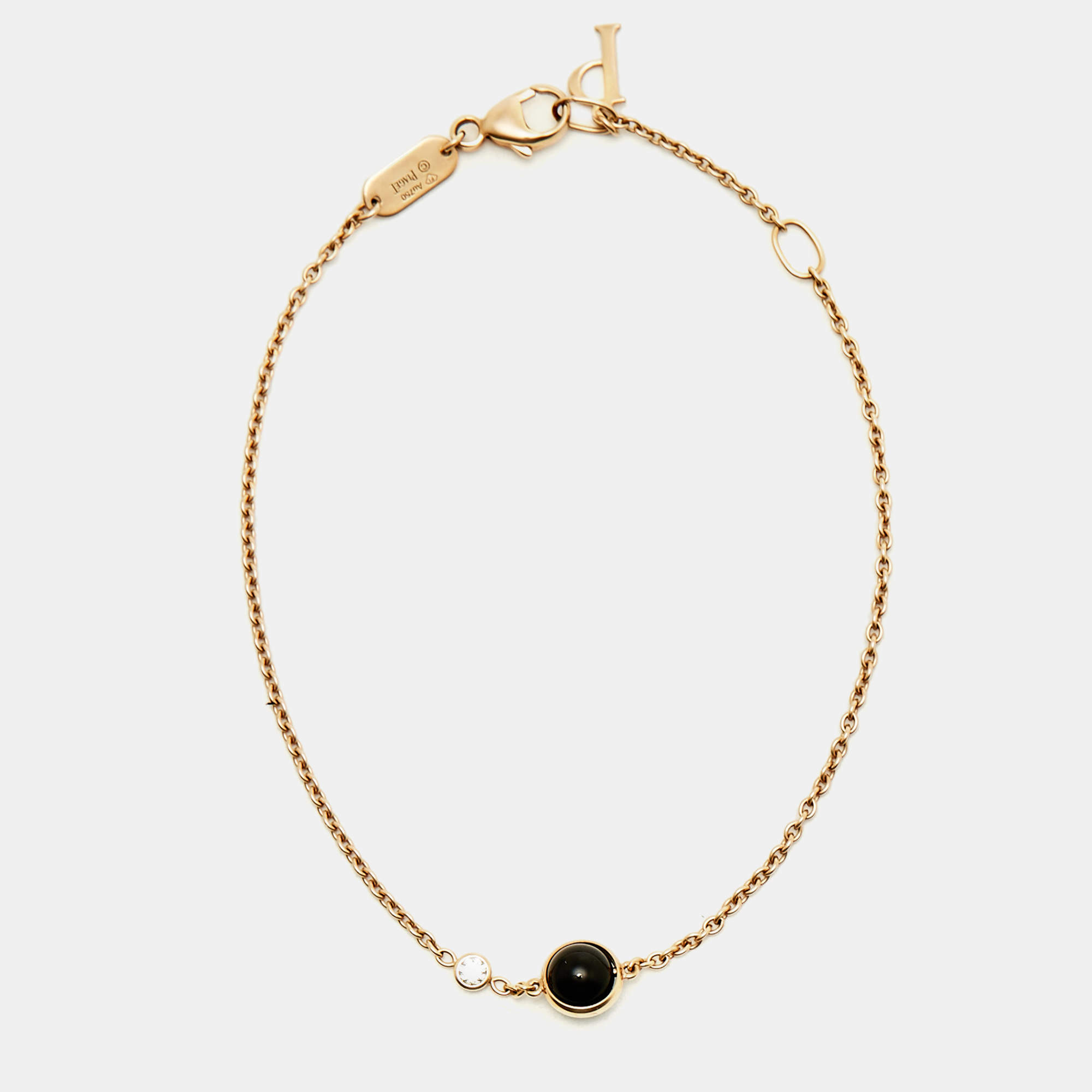 Pre Owned Piaget Possession Onyx  Diamond 18K Rose Gold Bracelet