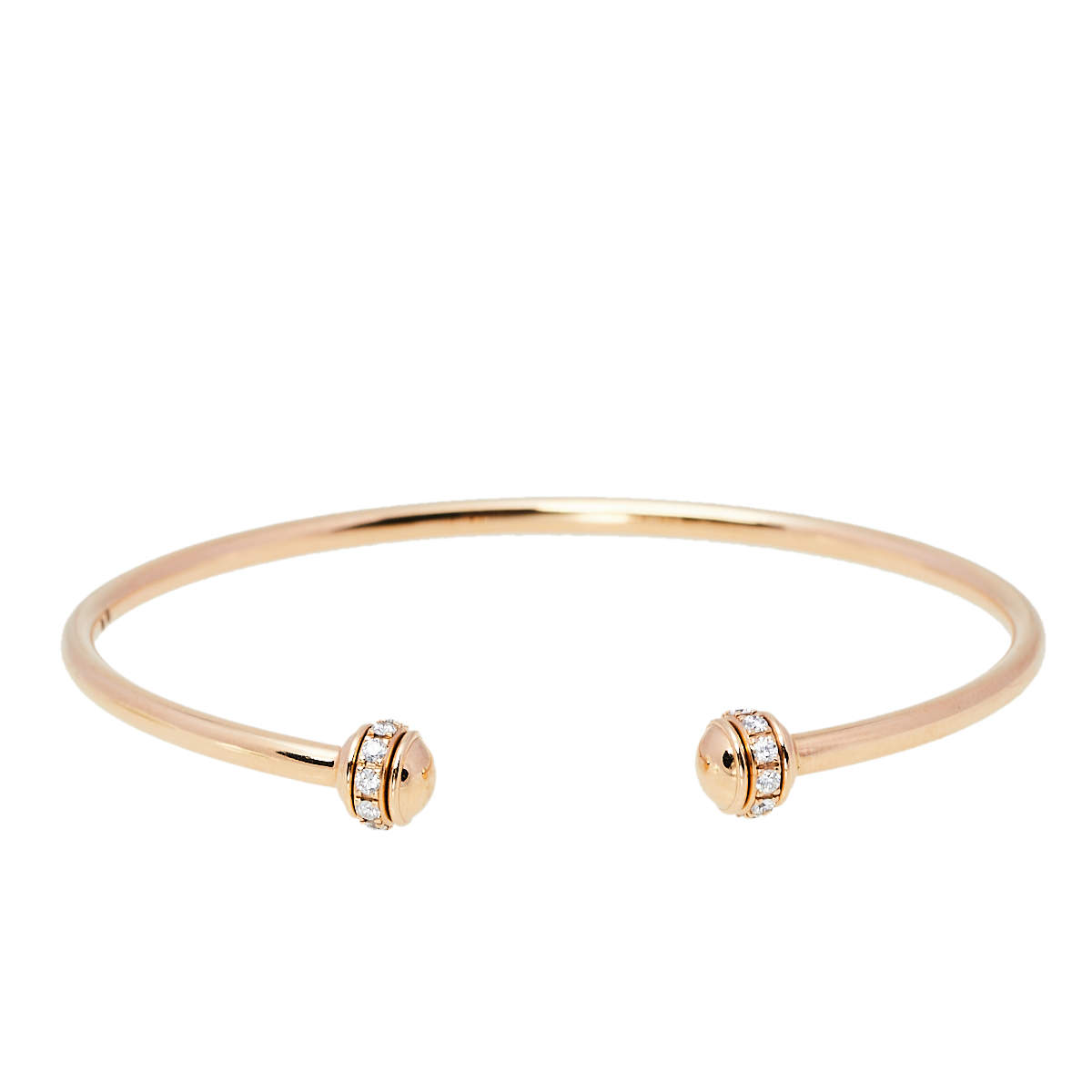 Piaget Possession 18K Rose Gold & Diamonds Open Cuff Bracelet 