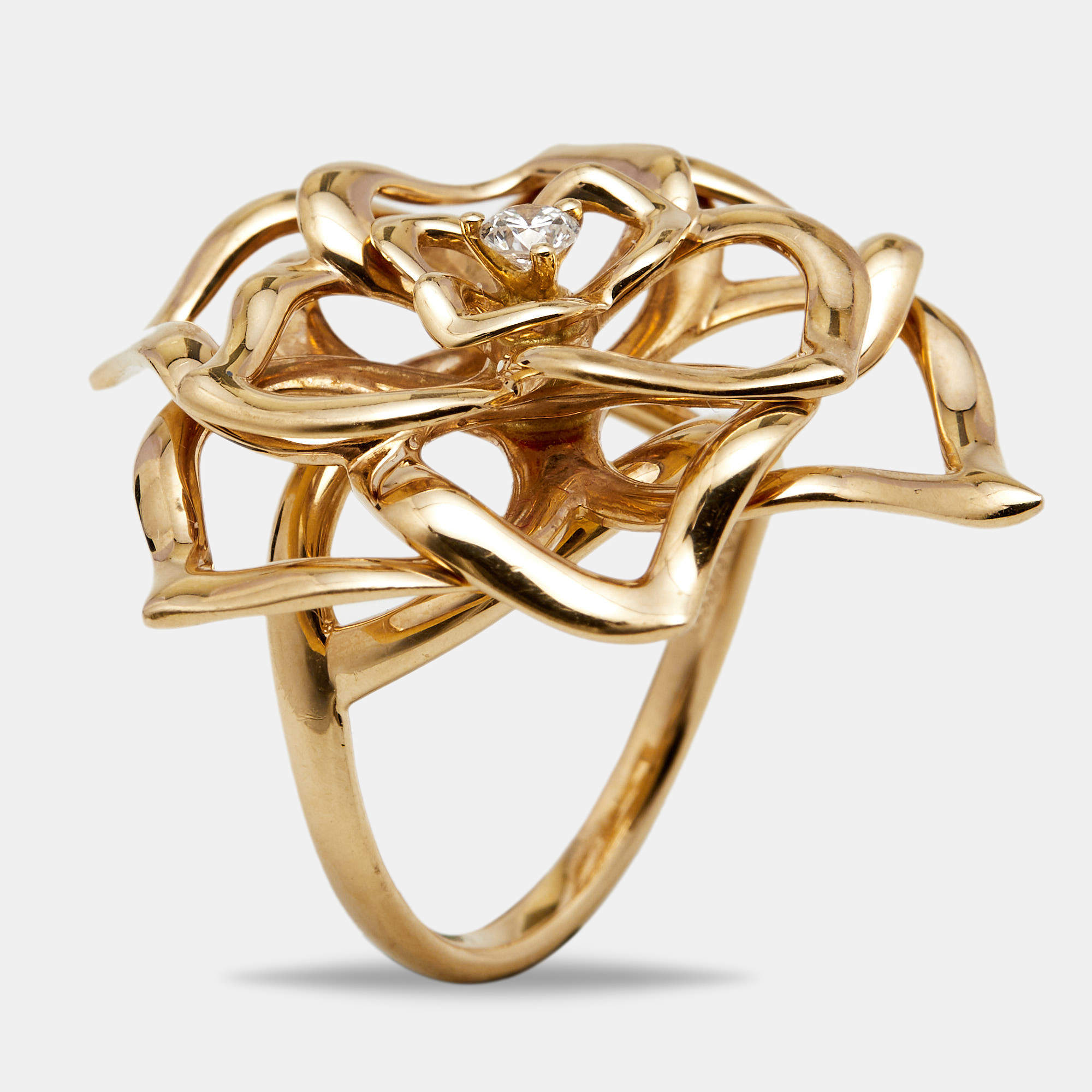 Piaget Rose Diamond 18k Rose Gold Large Model Ring Size 53