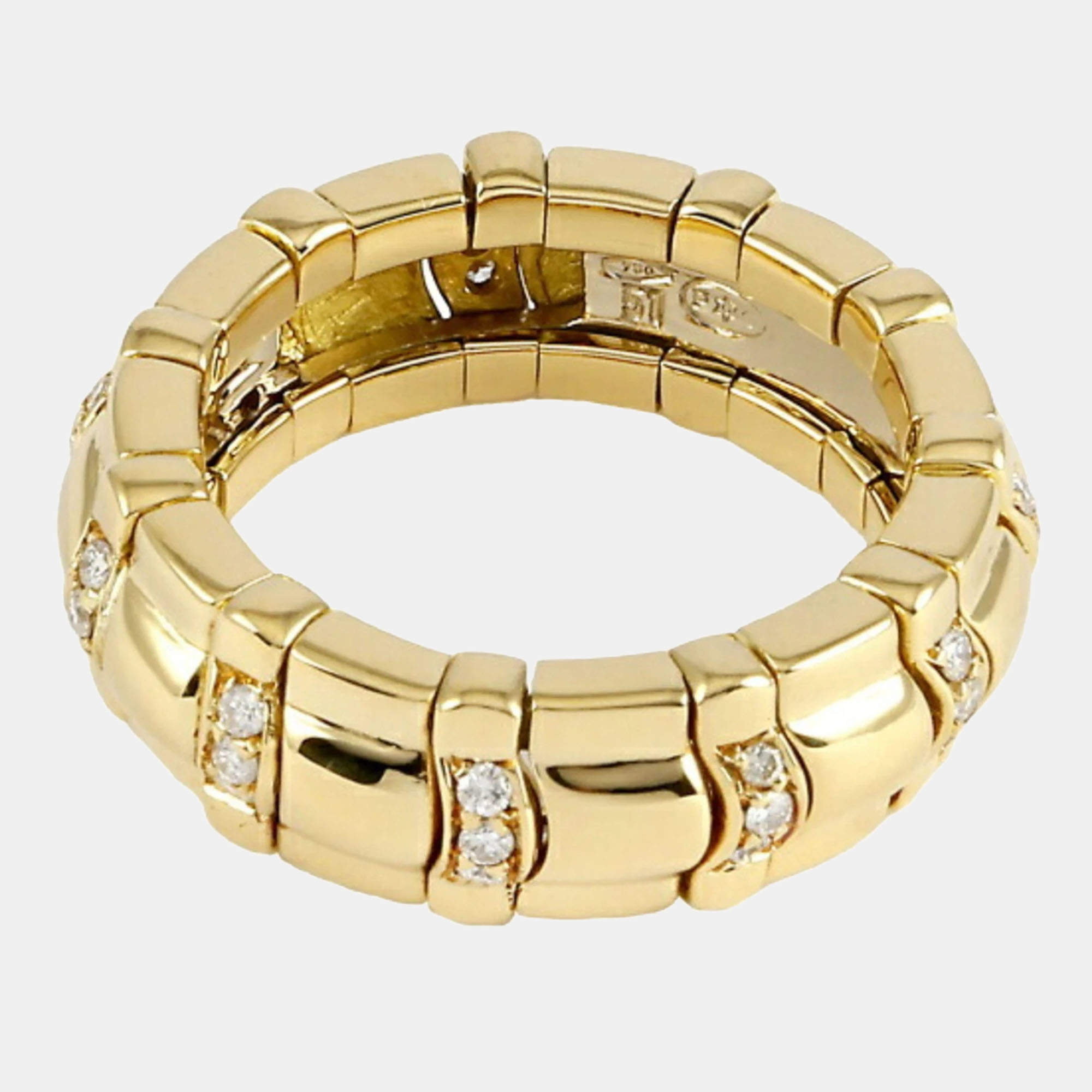 Piaget 18K Yellow Gold and Diamond Tanagra Band Ring EU 51 Piaget