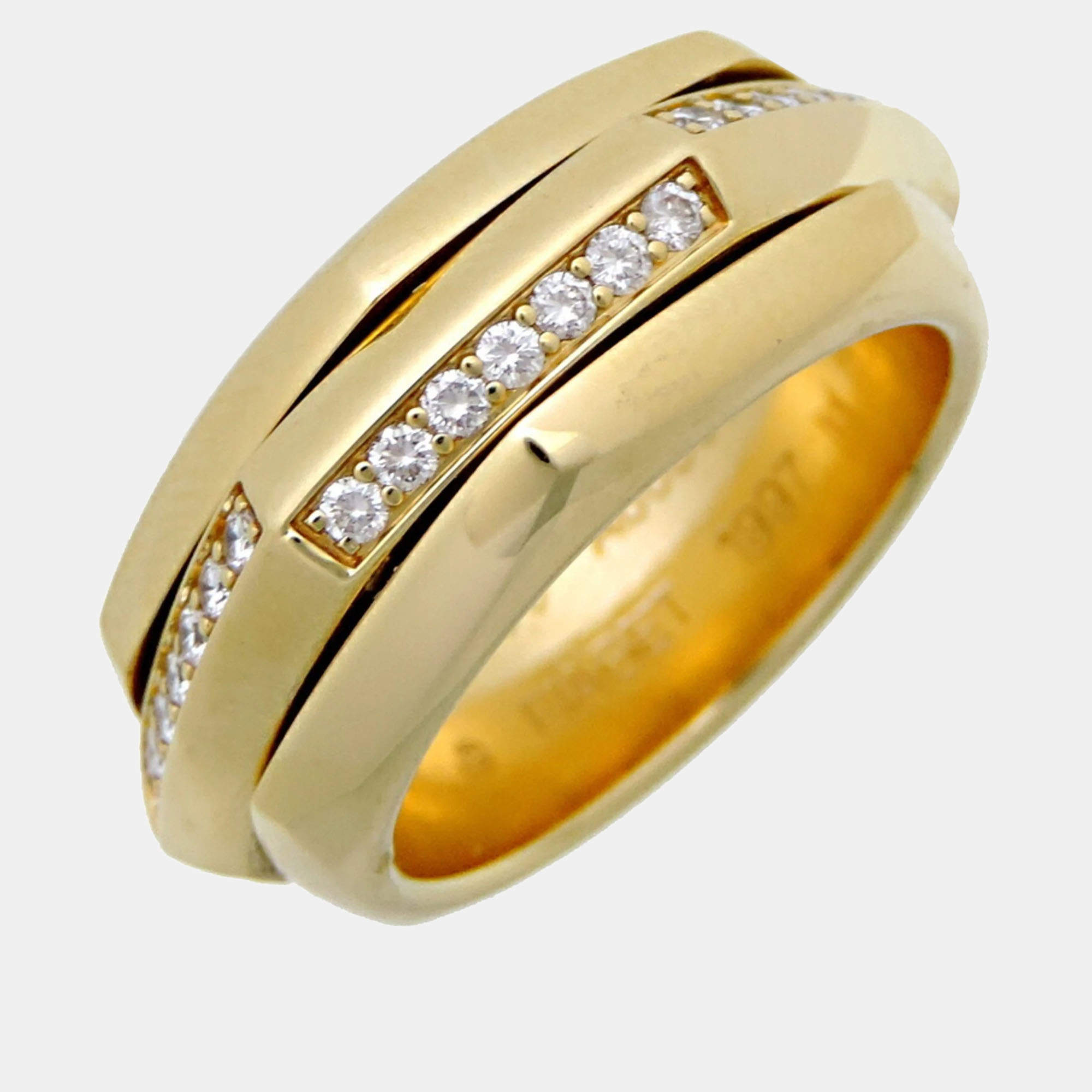 Pre Owned Piaget 18K Yellow Gold and Diamond Possession Band Ring  EU 58