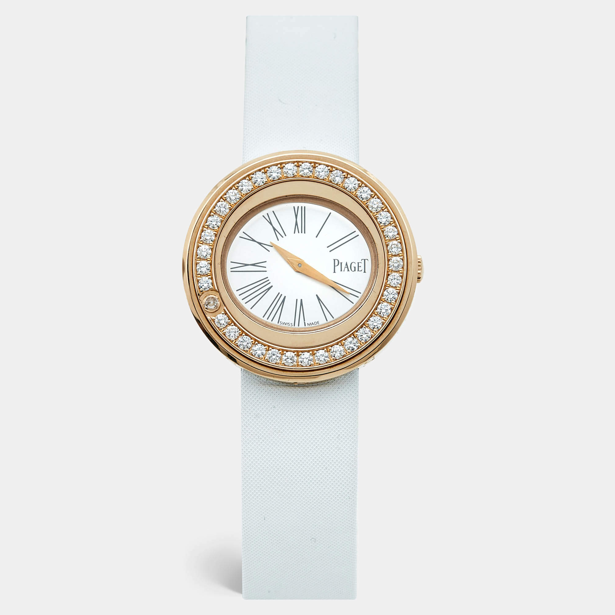 Piaget Silver 18K Rose Gold Diamond Satin Possession GOA36188 Women's Wristwatch 29 mm