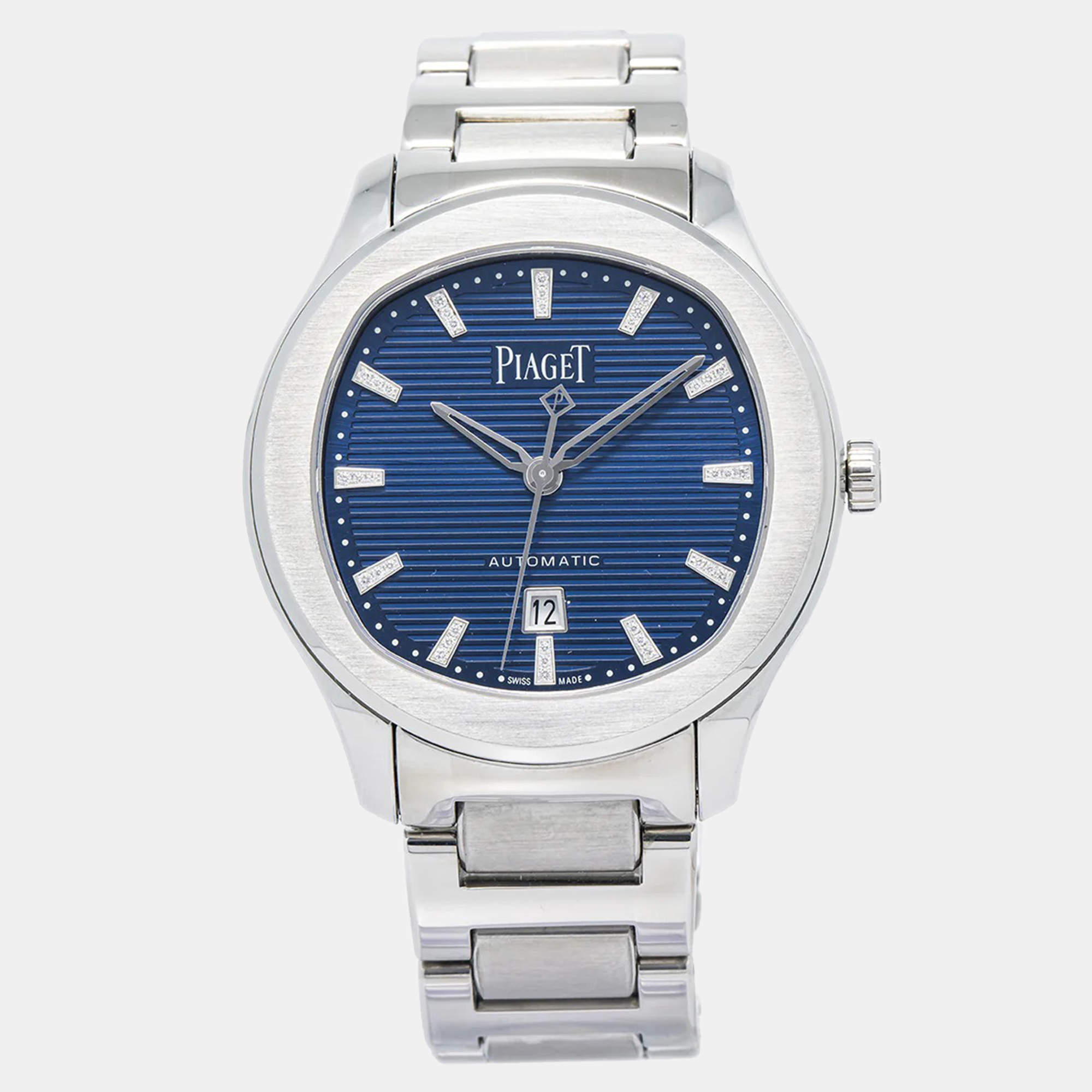 Piaget Polo Date GOA46018 Blue Stainless-Steel Automatic Women's Wristwatch 36 mm